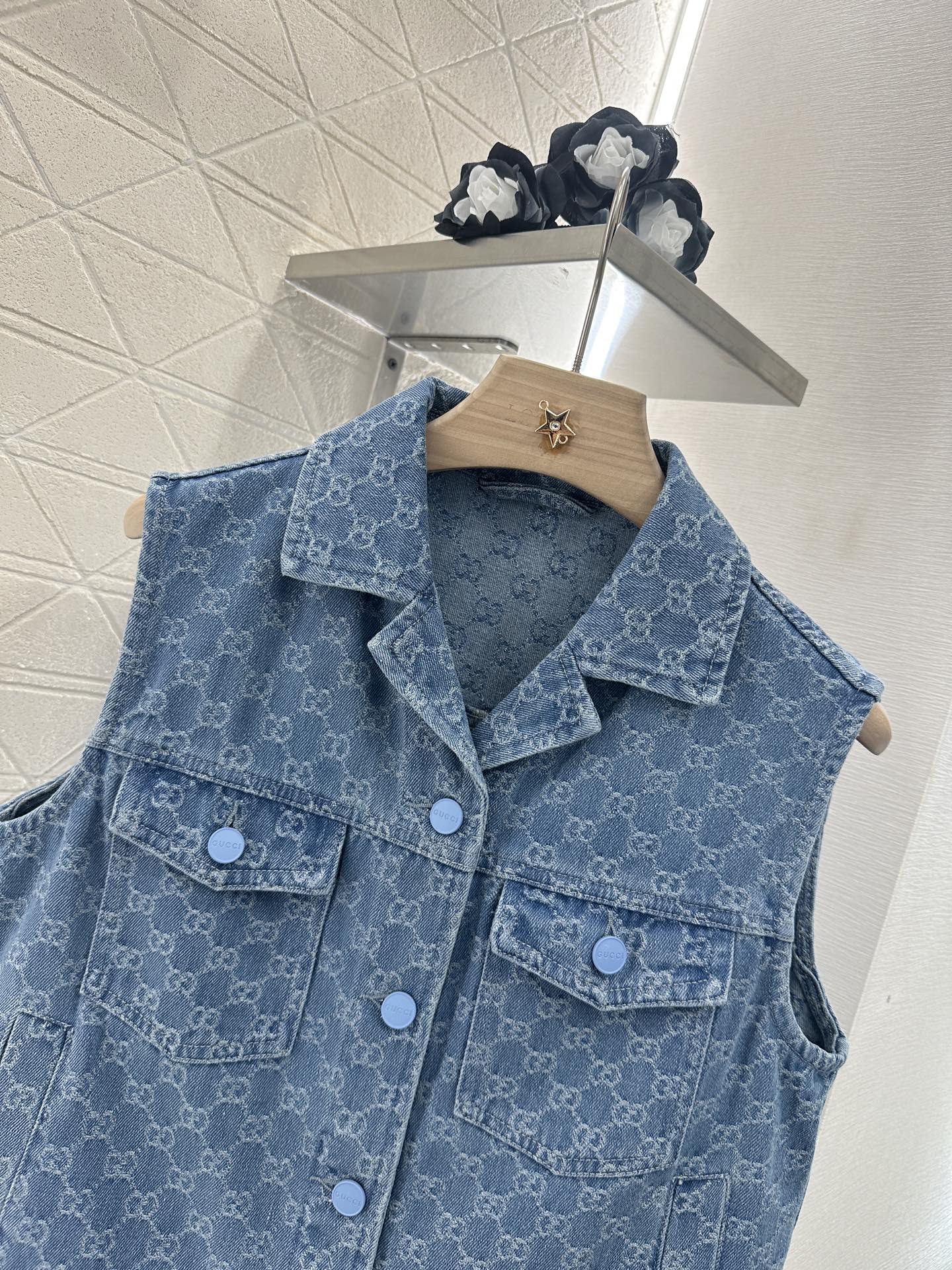 G*♥New Arrival Denim vest and shorts set