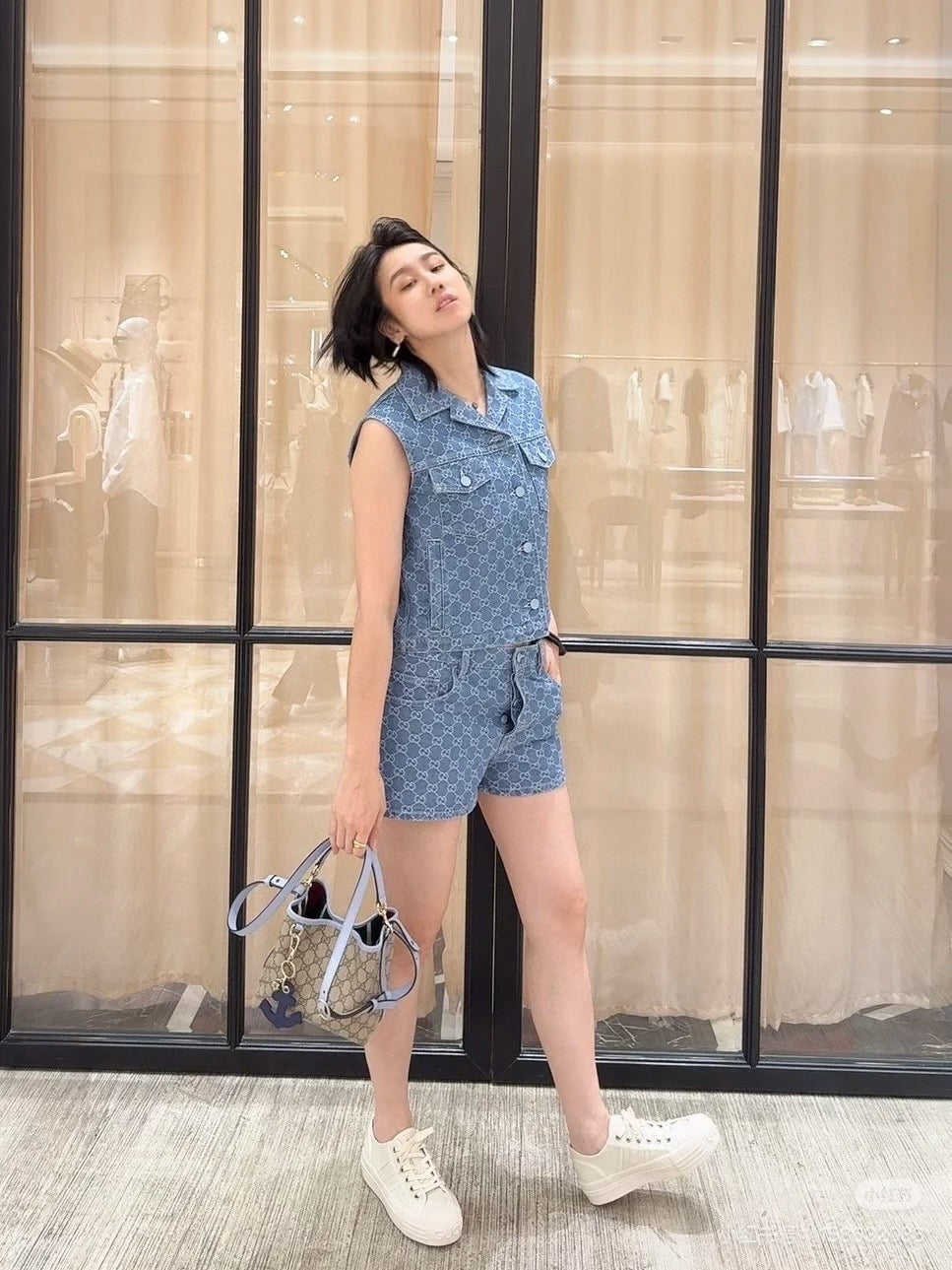 G*♥New Arrival Denim vest and shorts set