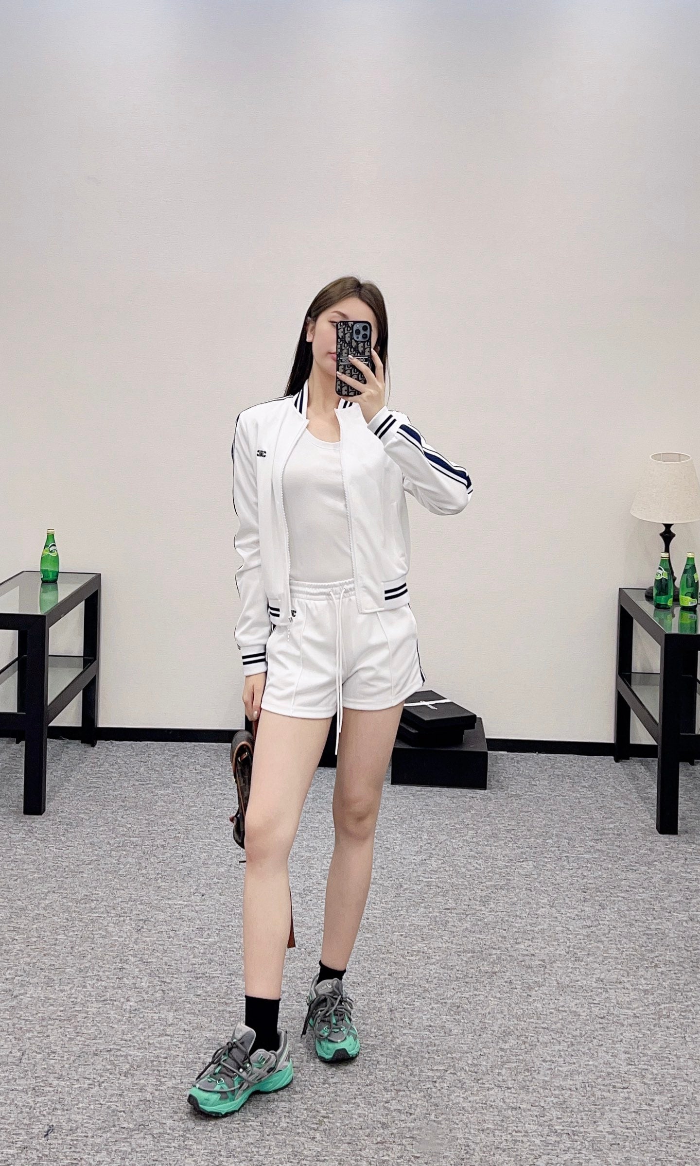 C*♥2025 new product Embroidered jacket and shorts set