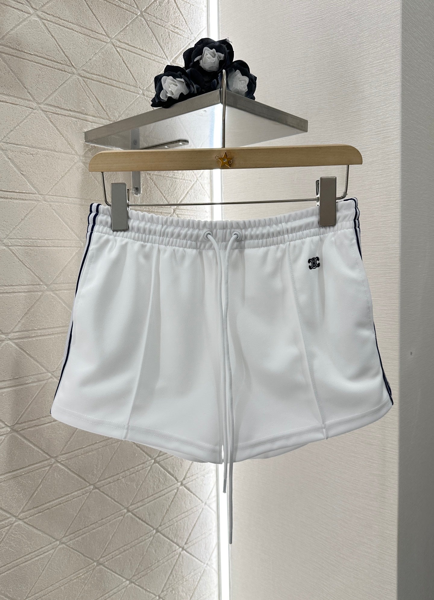 C*♥2025 new product Embroidered jacket and shorts set