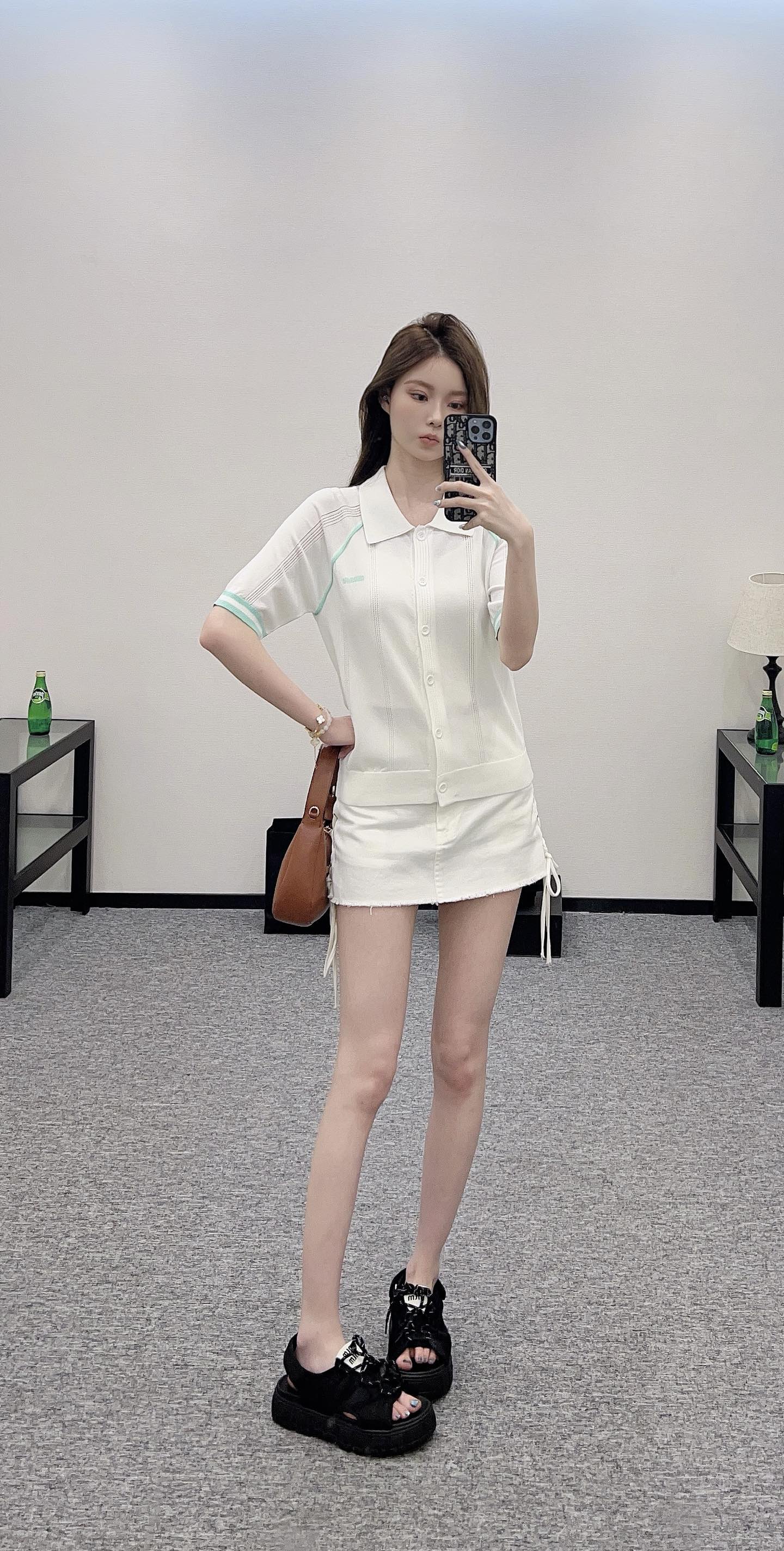 Mi*mi*♥New product Knitted short-sleeved cardigan
