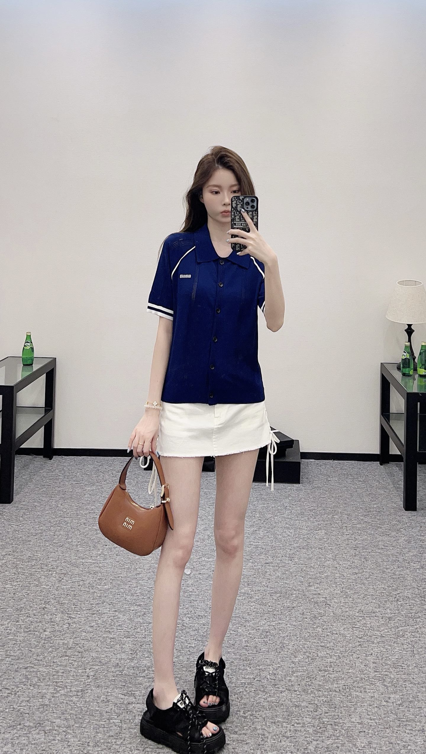Mi*mi*♥New product Knitted short-sleeved cardigan