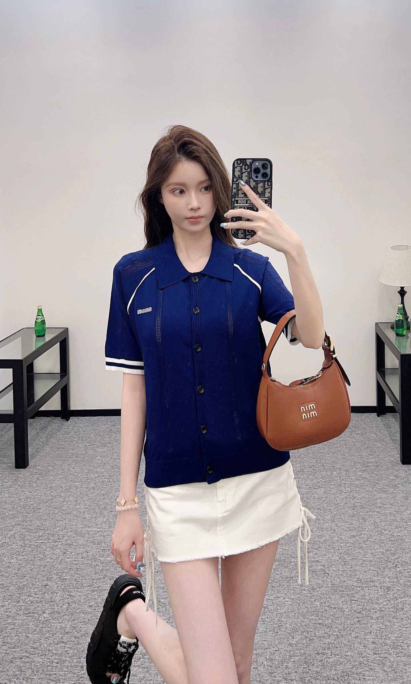 Mi*mi*♥New product Knitted short-sleeved cardigan