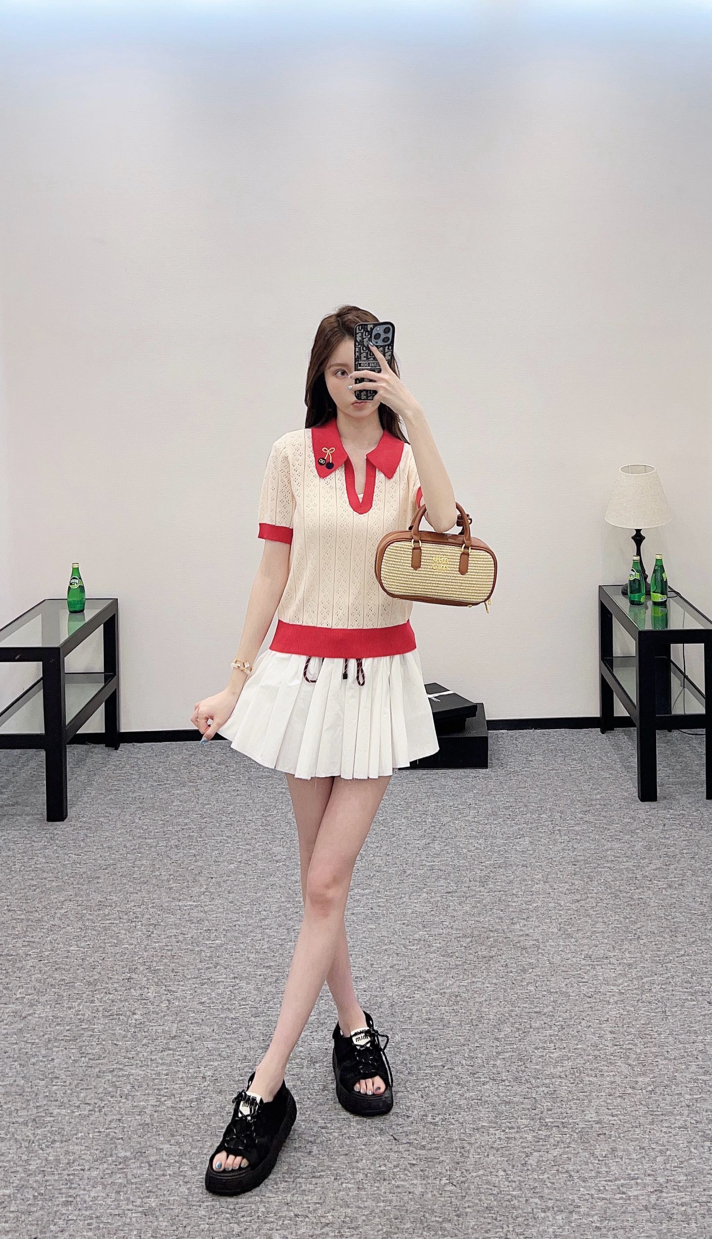 V*♥New Arrival Cherry knitted short sleeves