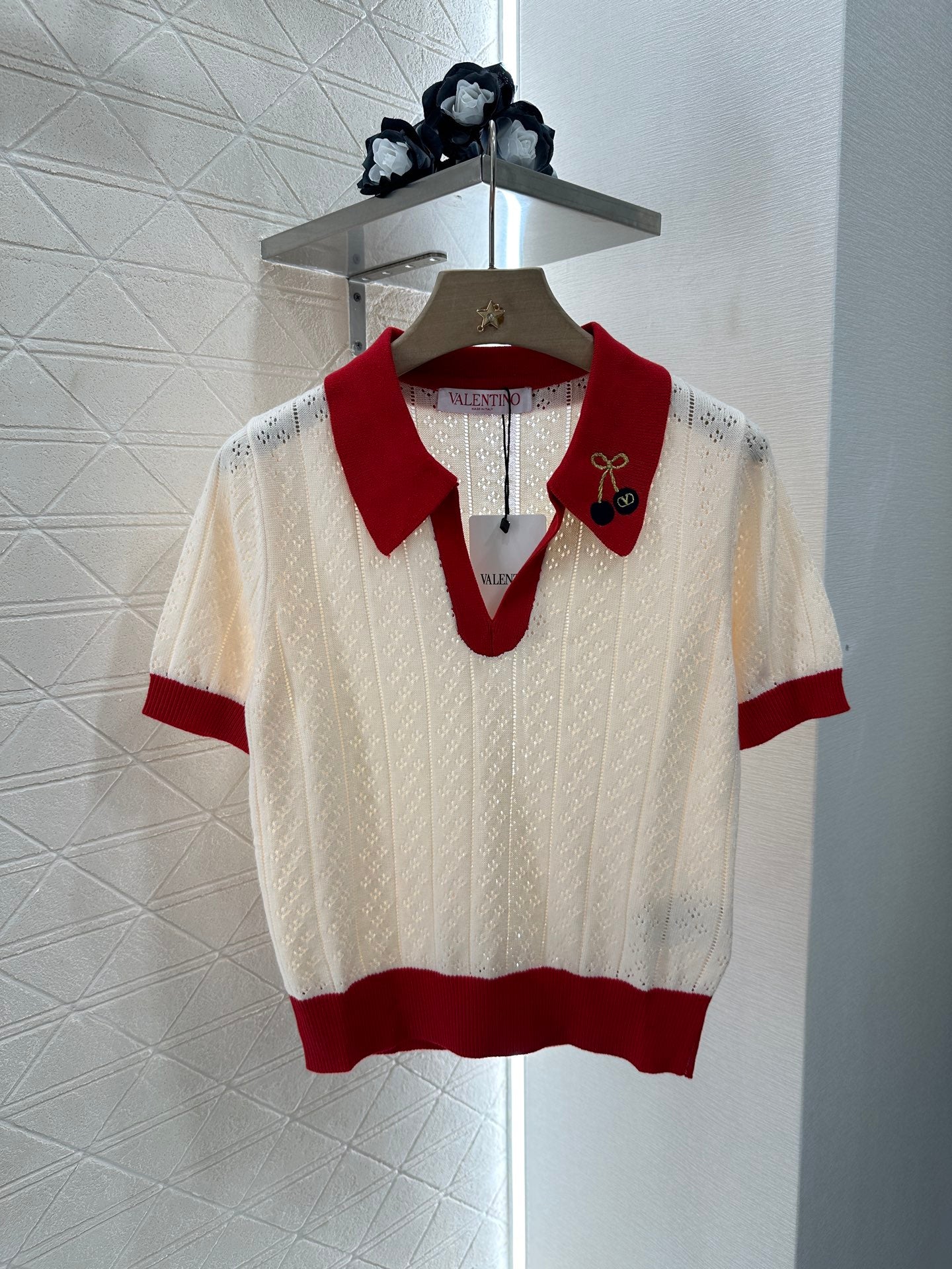 V*♥New Arrival Cherry knitted short sleeves