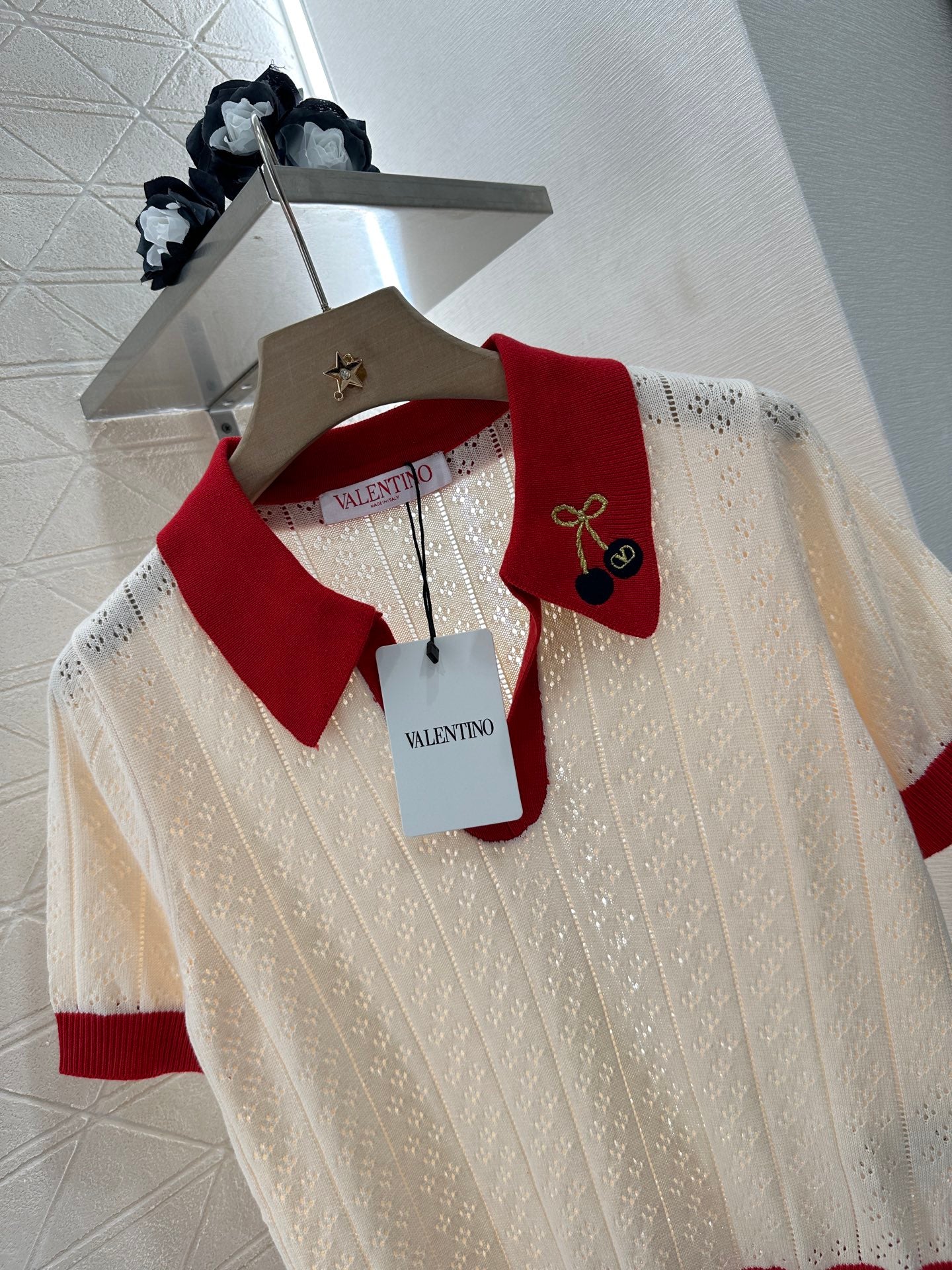 V*♥New Arrival Cherry knitted short sleeves