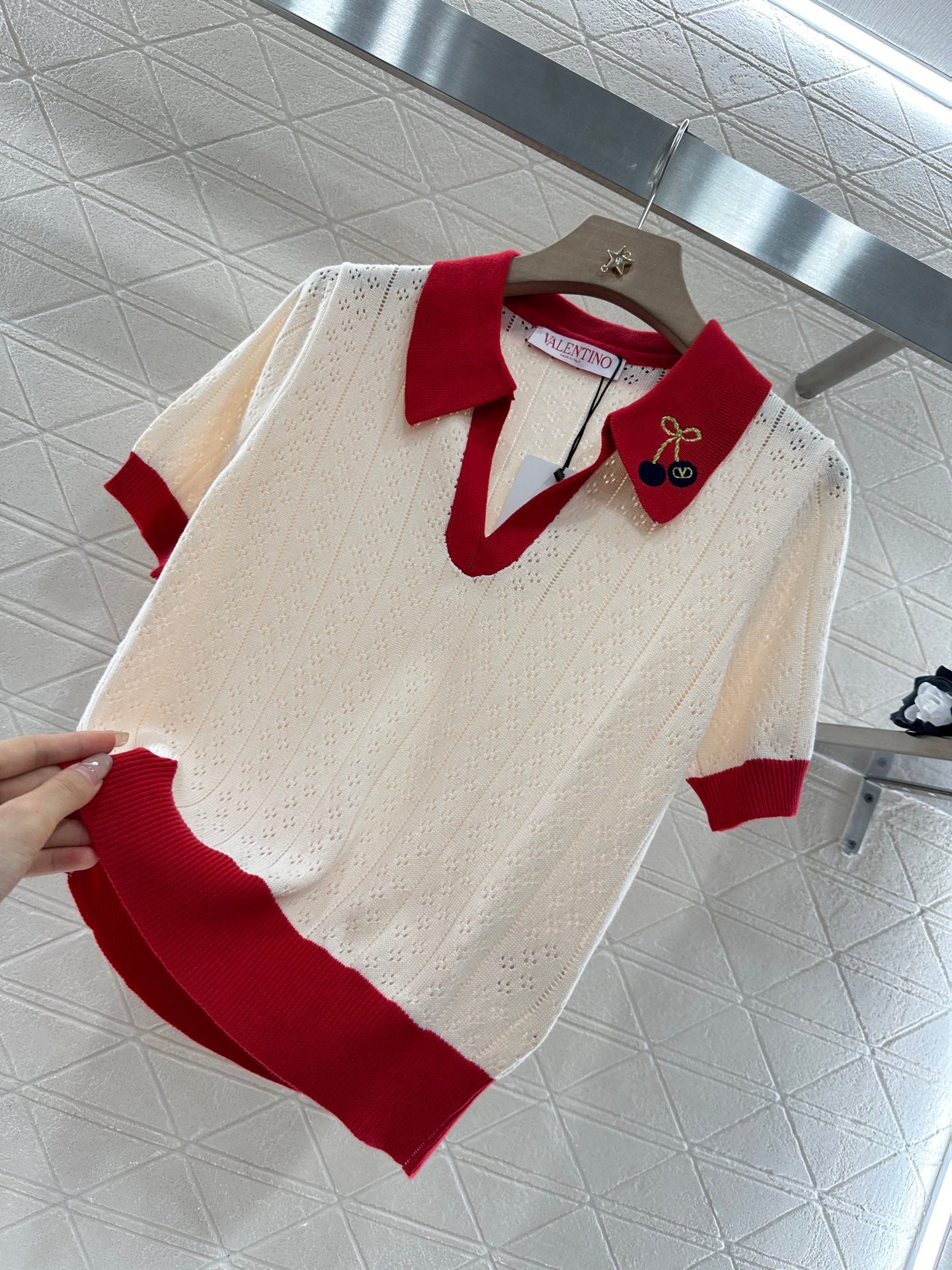 V*♥New Arrival Cherry knitted short sleeves