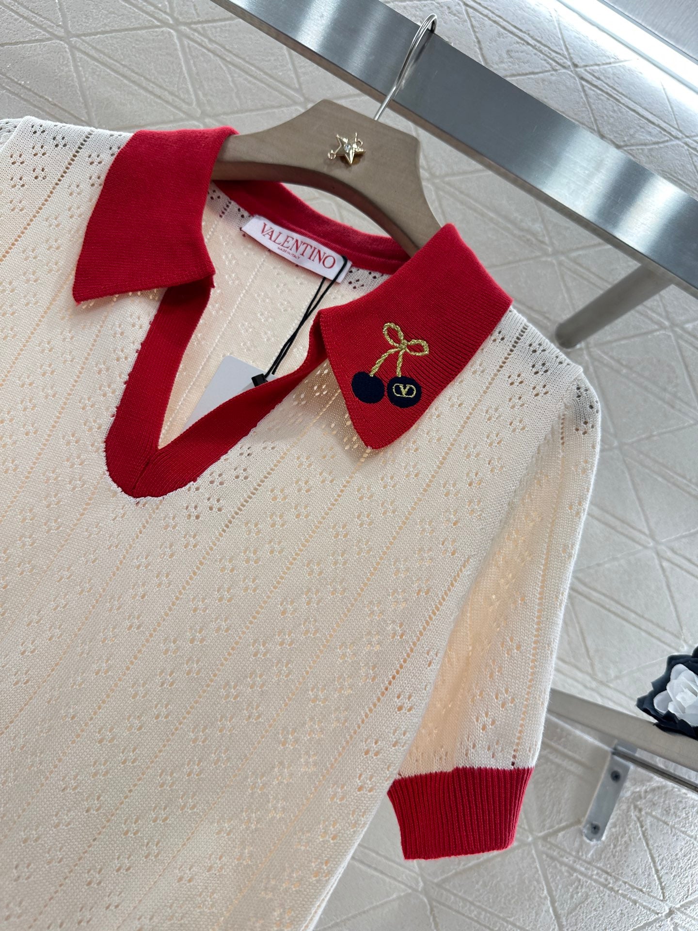 V*♥New Arrival Cherry knitted short sleeves