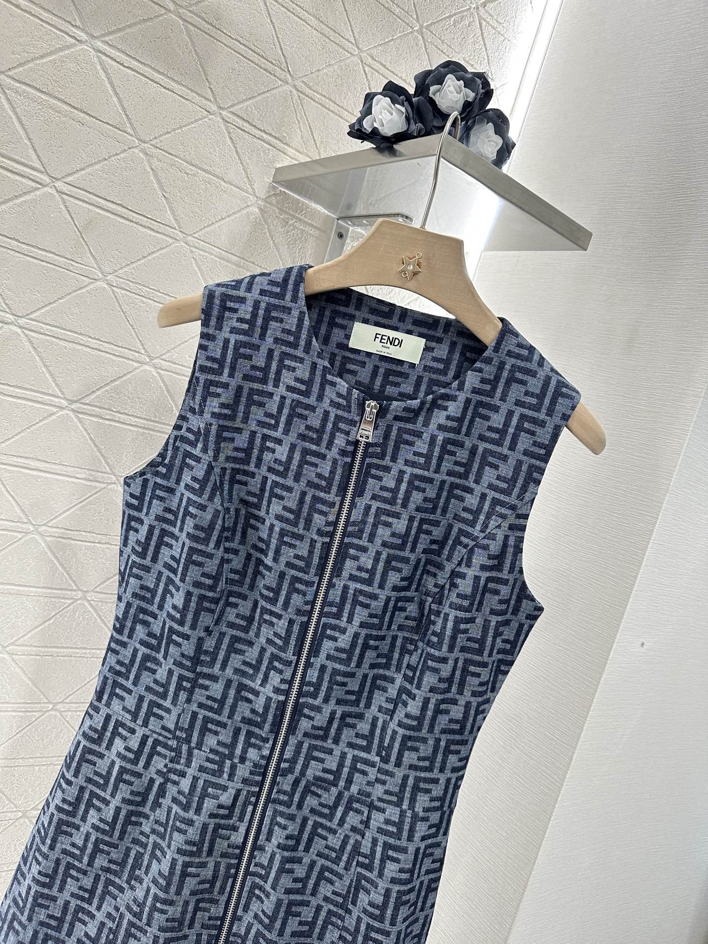 F*♥2025 new product Zipper vest dress