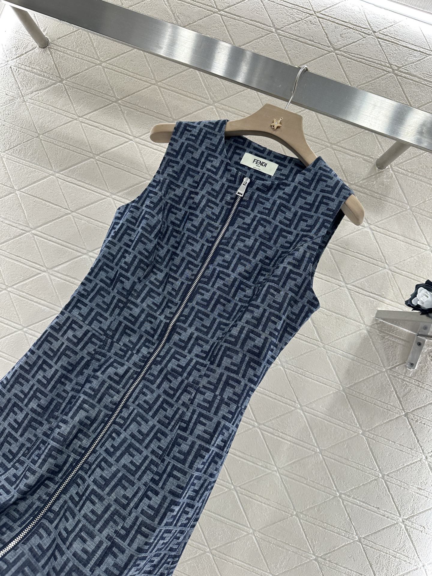 F*♥2025 new product Zipper vest dress