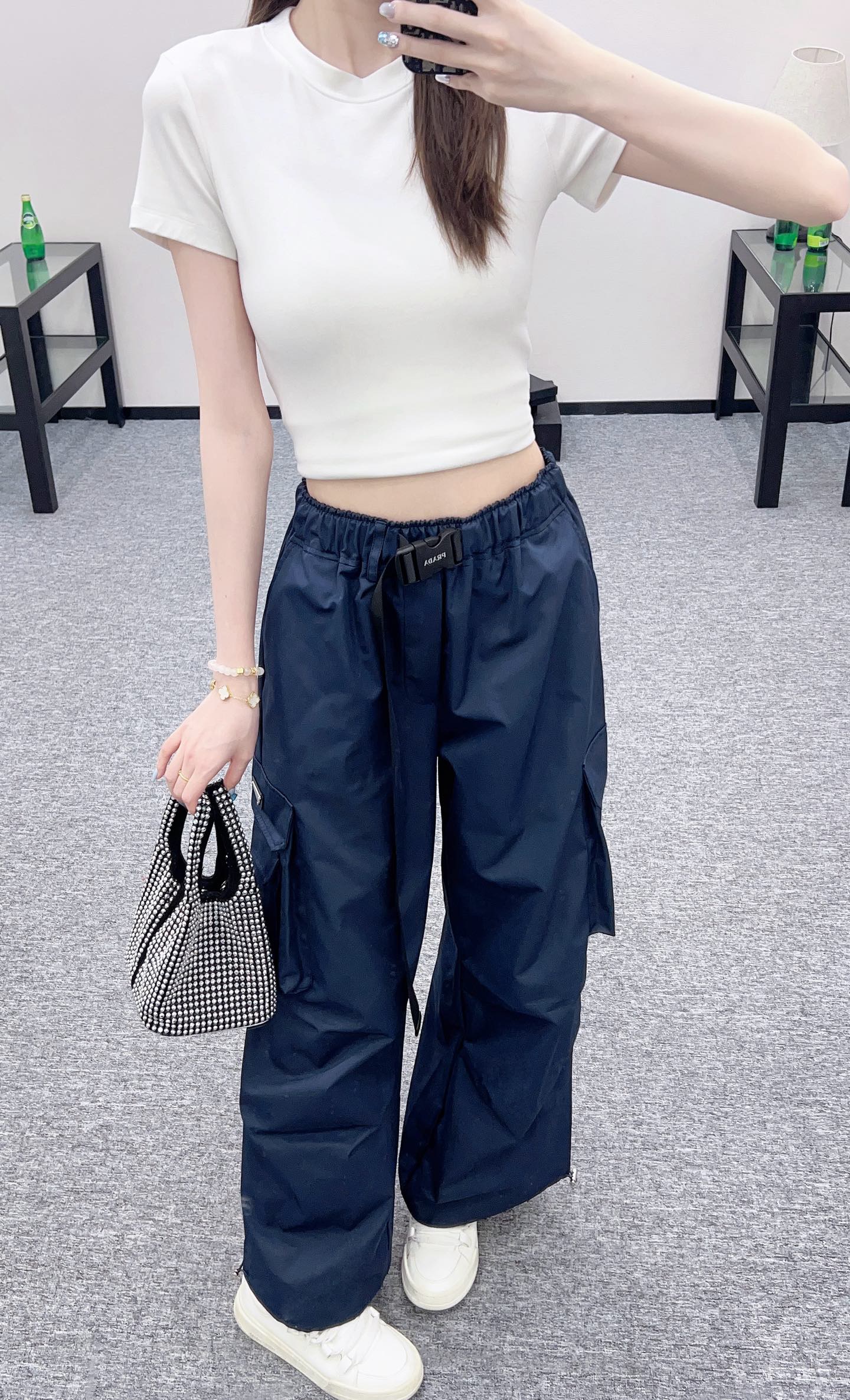 P*♥2025 new products Snap button trousers