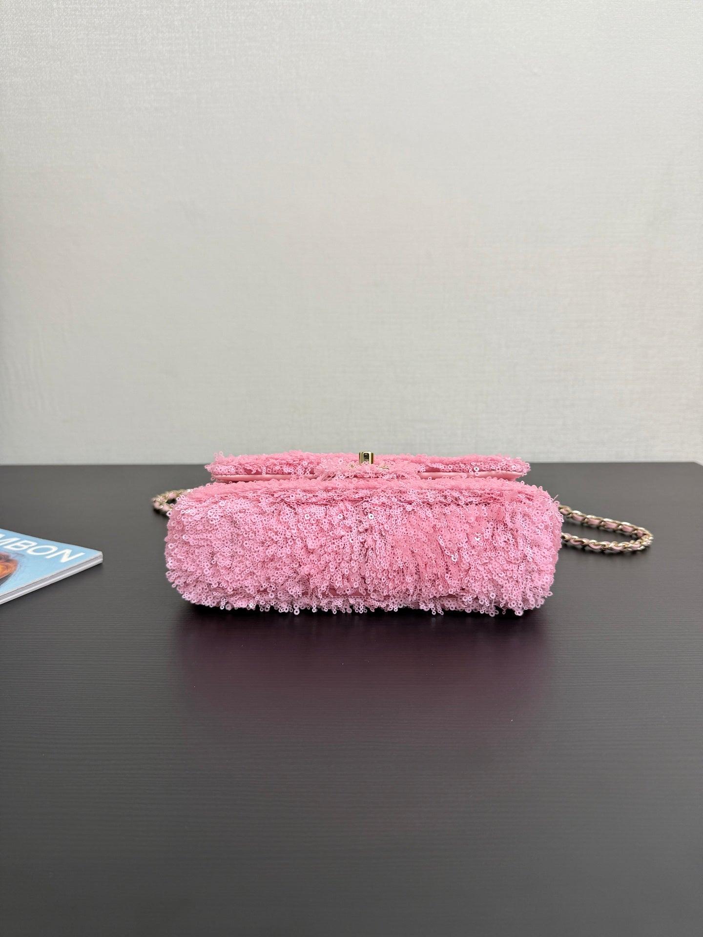 C* New Arrival Sequined CF Pink Flap Bag