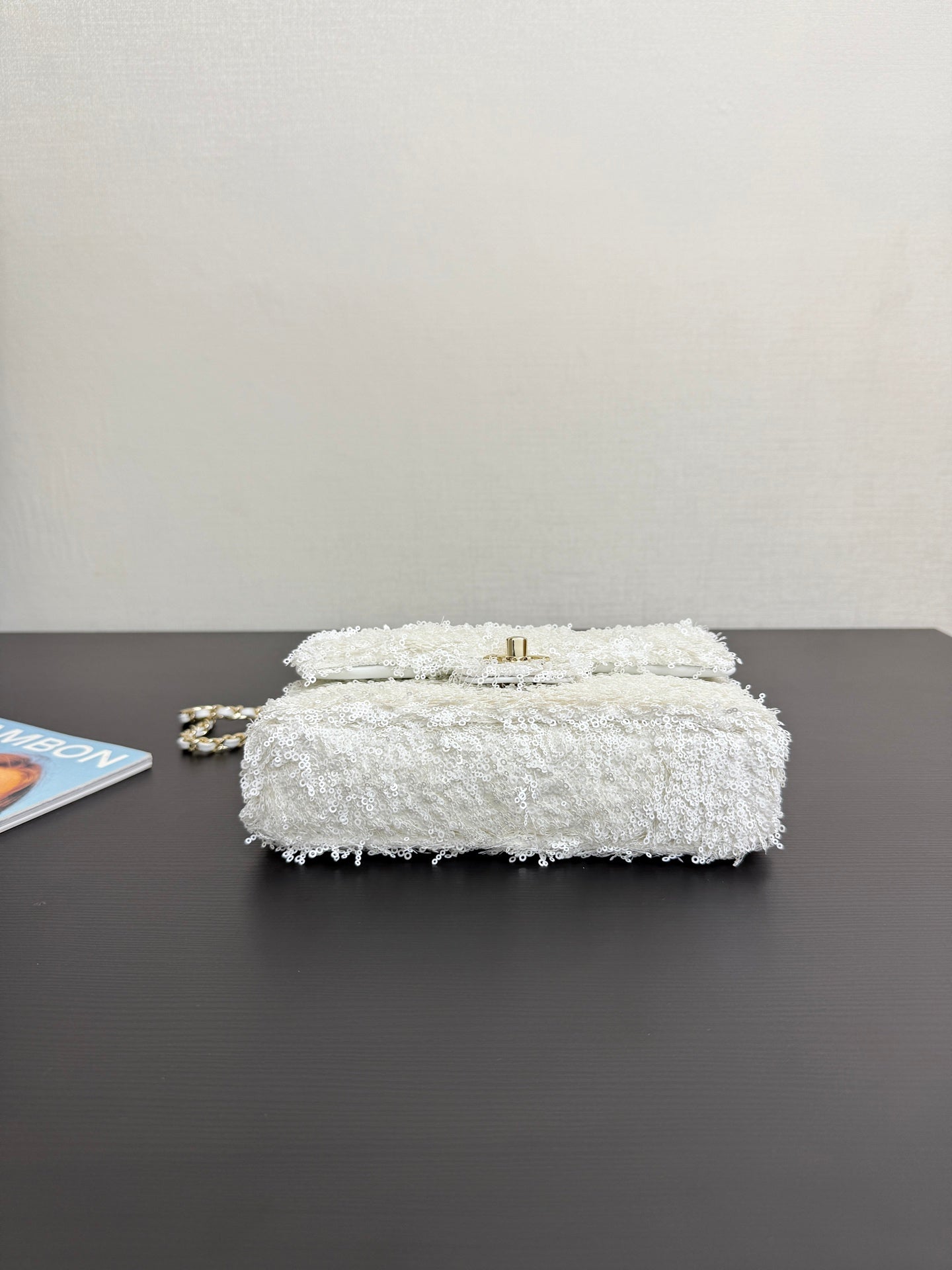 C* New Arrival Sequined CF White Flap Bag