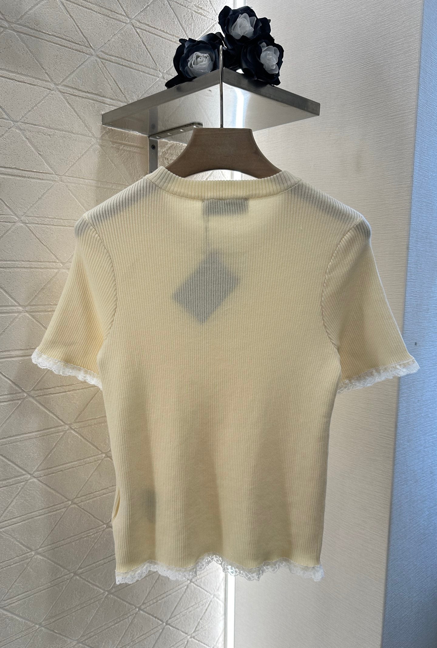 Mi*mi*♥2025 new product Lace knitted short sleeves