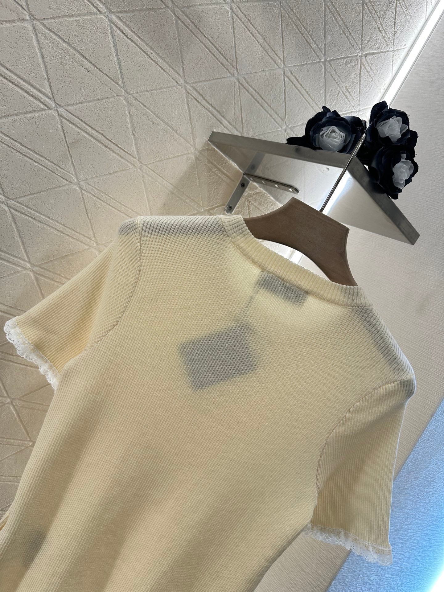 Mi*mi*♥2025 new product Lace knitted short sleeves