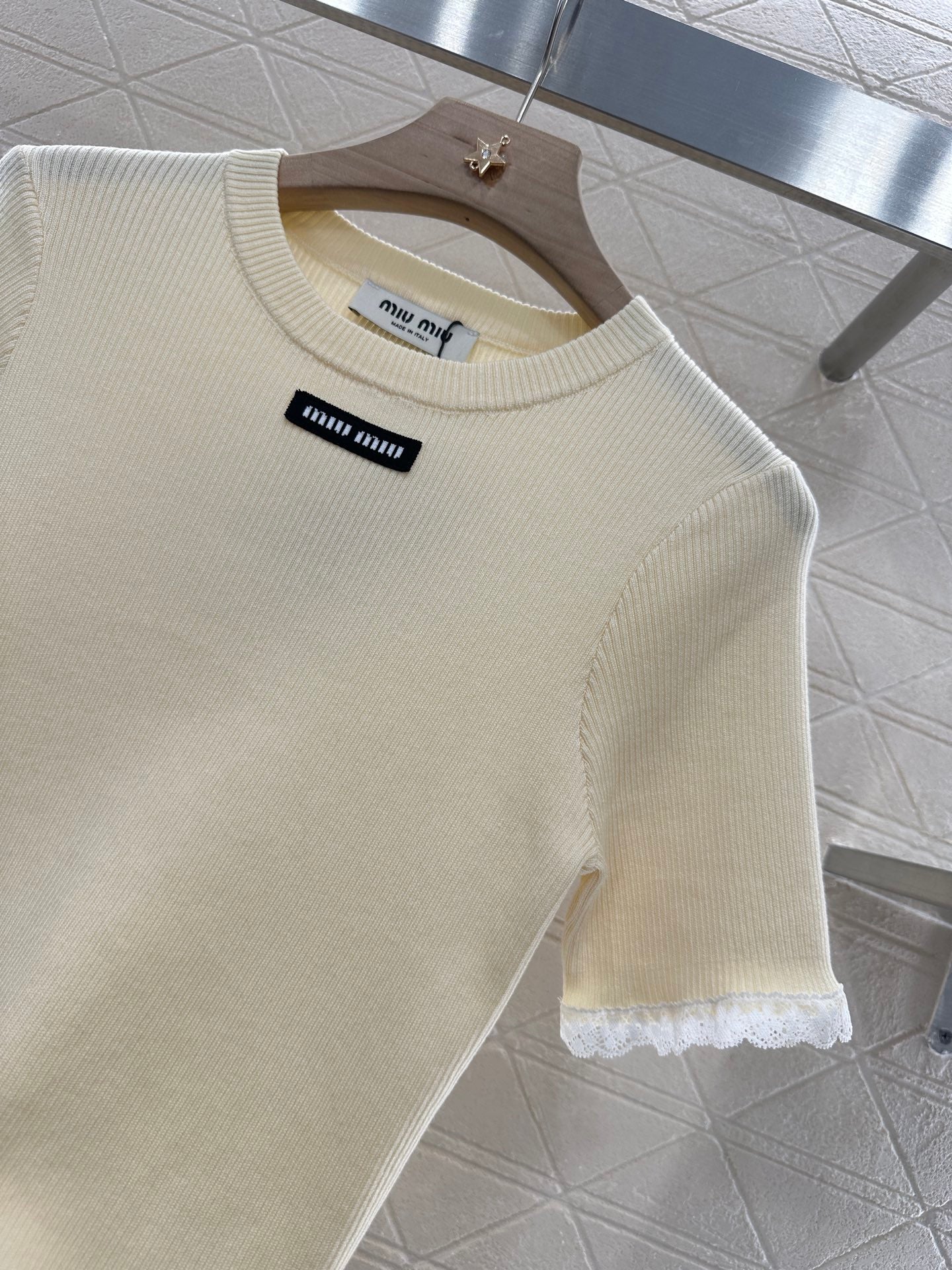 Mi*mi*♥2025 new product Lace knitted short sleeves