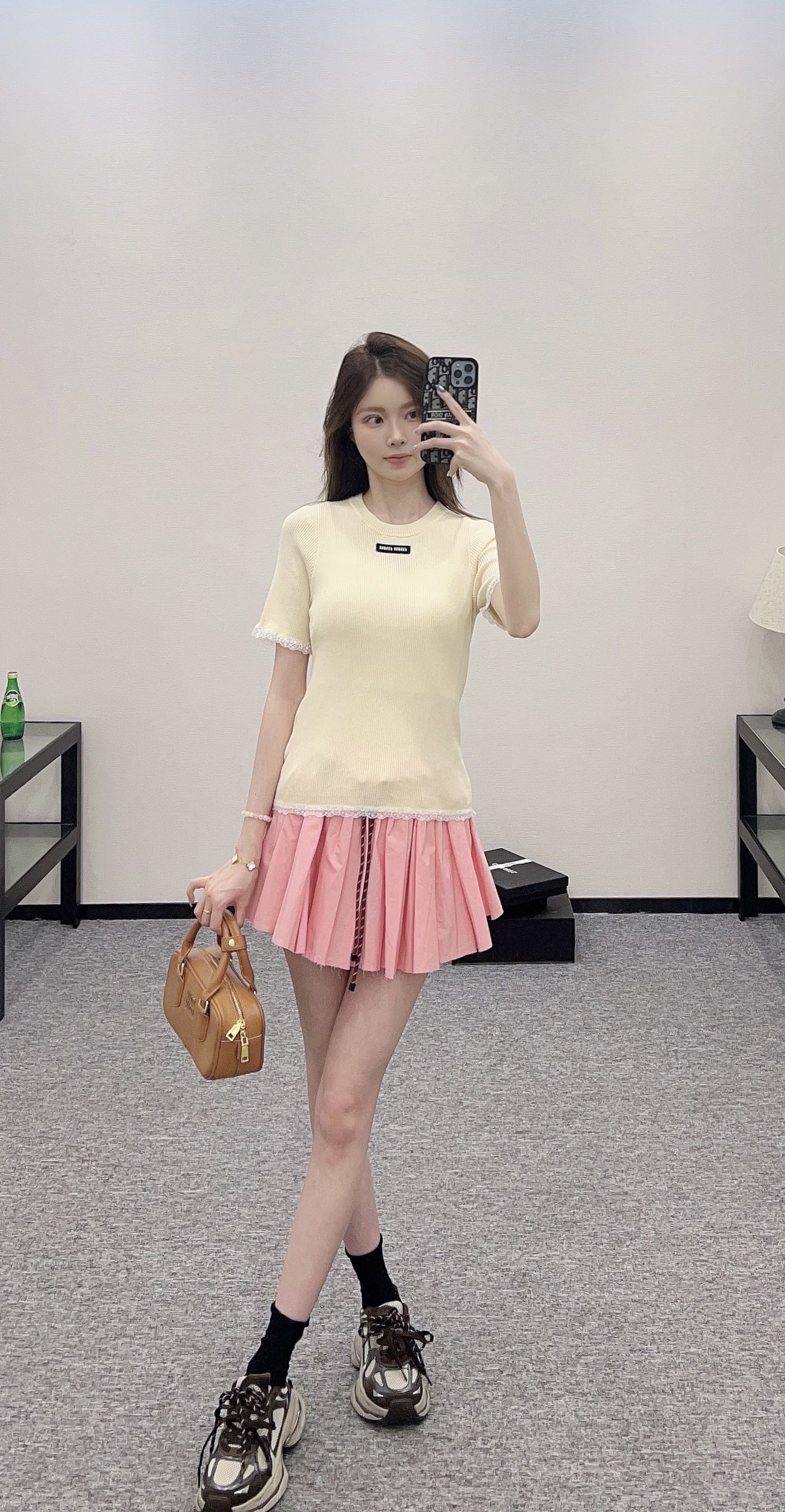 Mi*mi*♥2025 new product Lace knitted short sleeves
