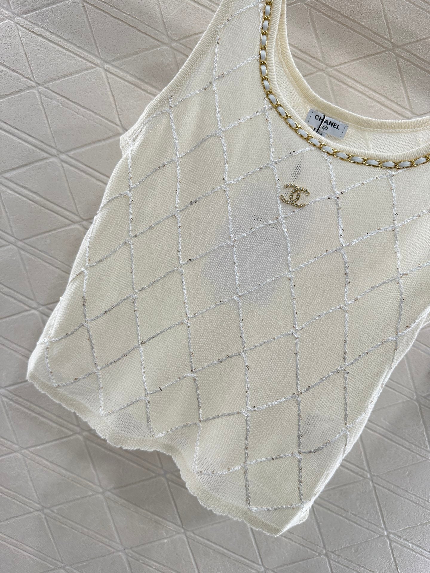 C*♥2025 new product Diamond knitted vest