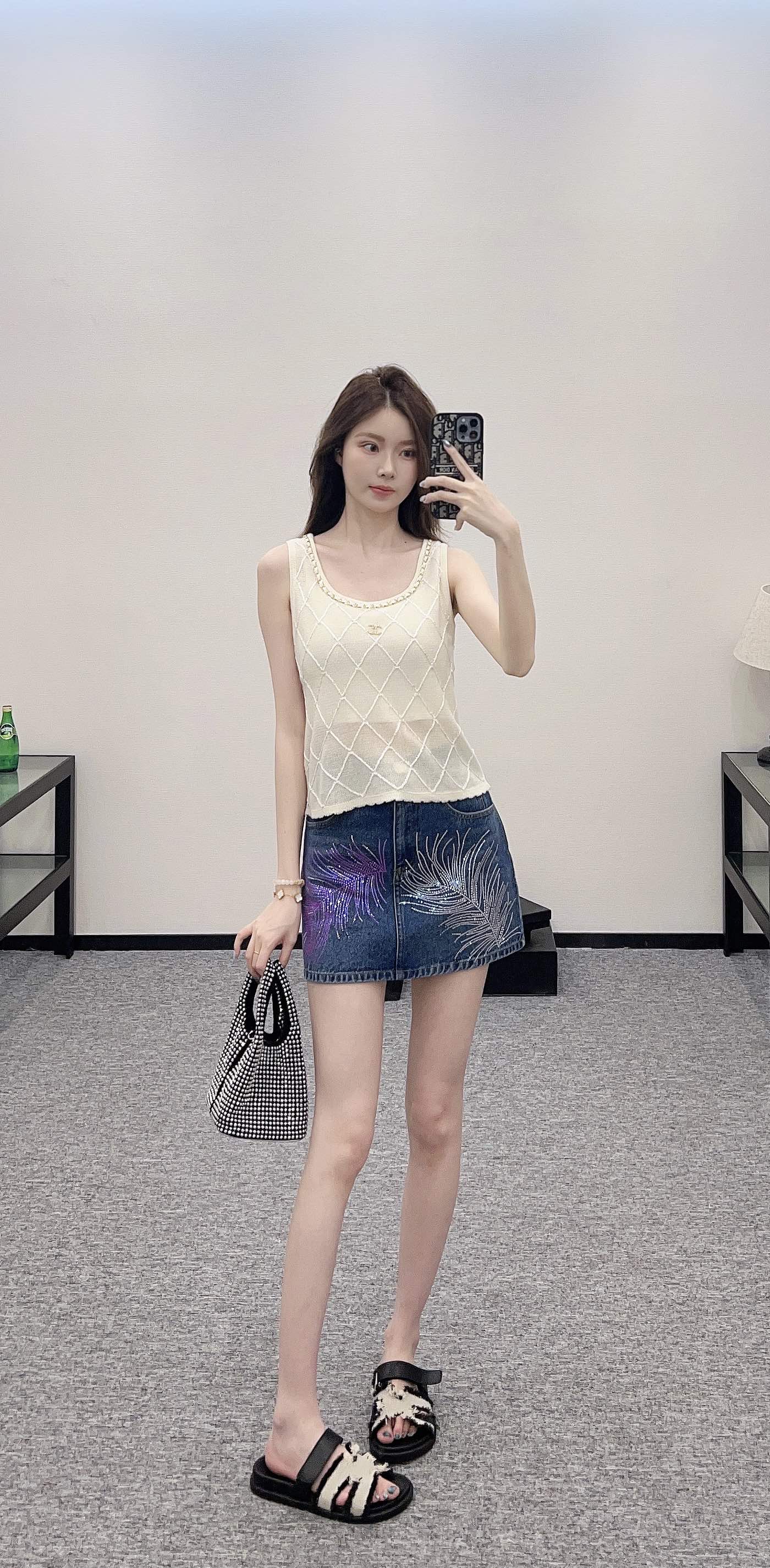 C*♥2025 new product Diamond knitted vest