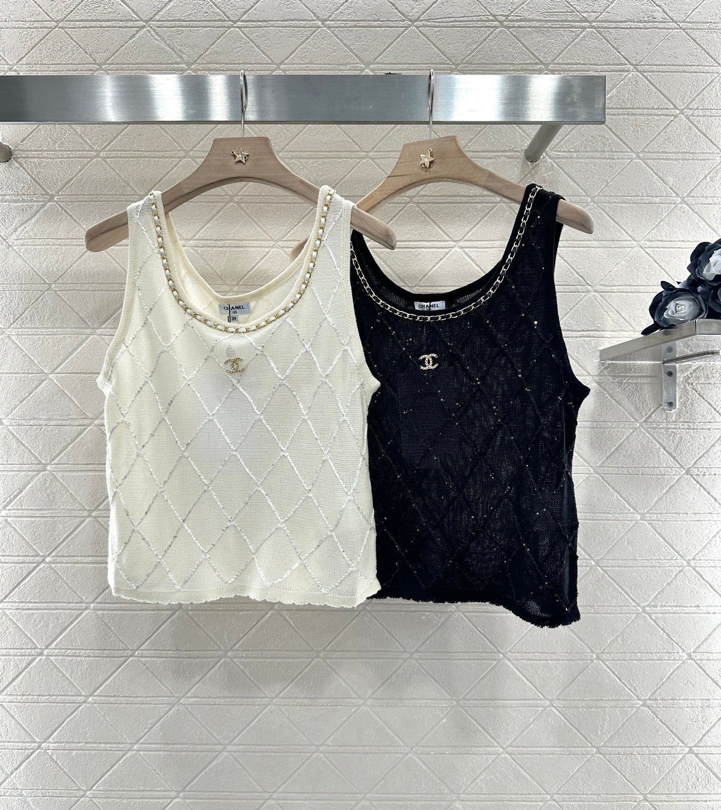 C*♥2025 new product Diamond knitted vest