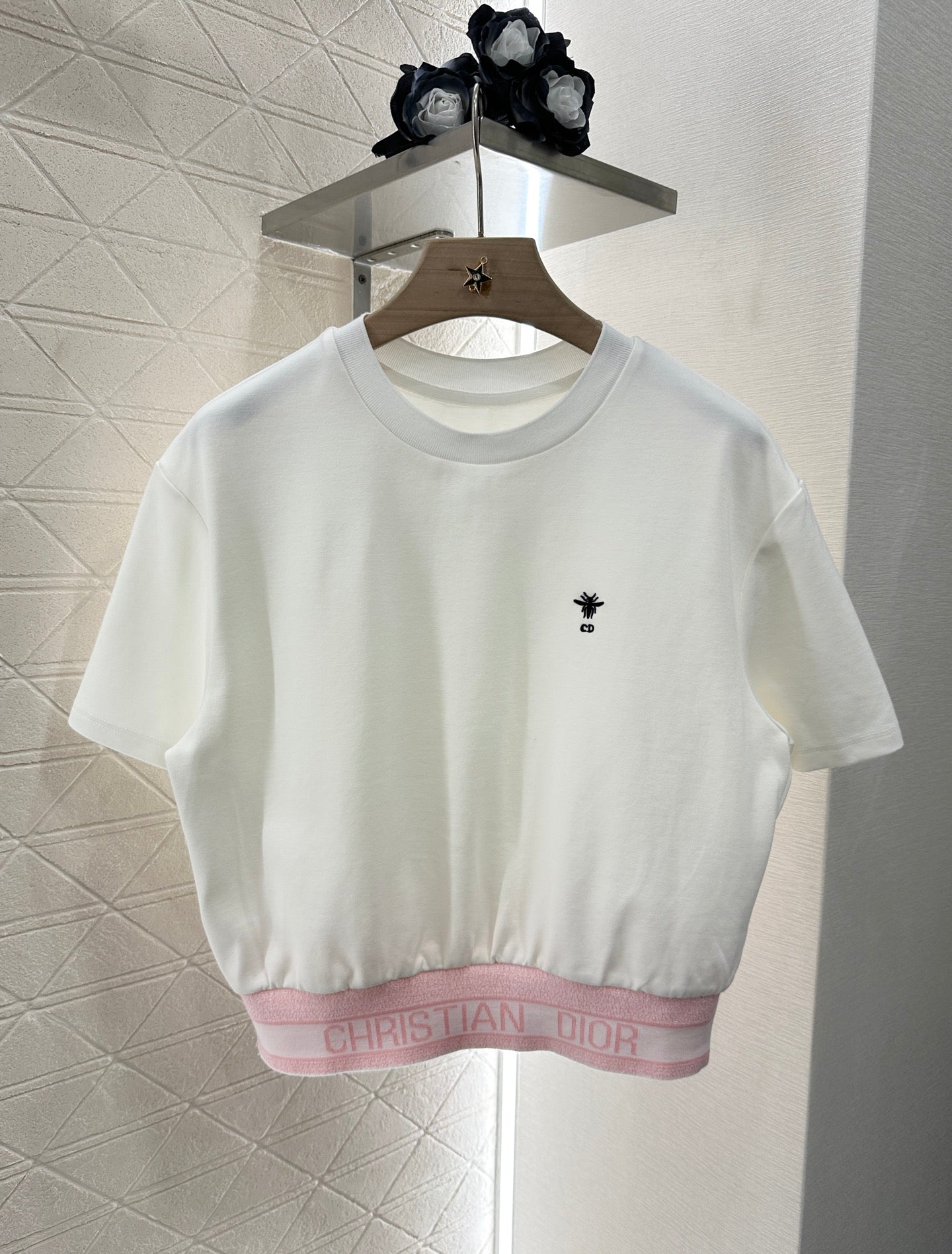 D*♥New arrival Round neck ribbon top and shorts set
