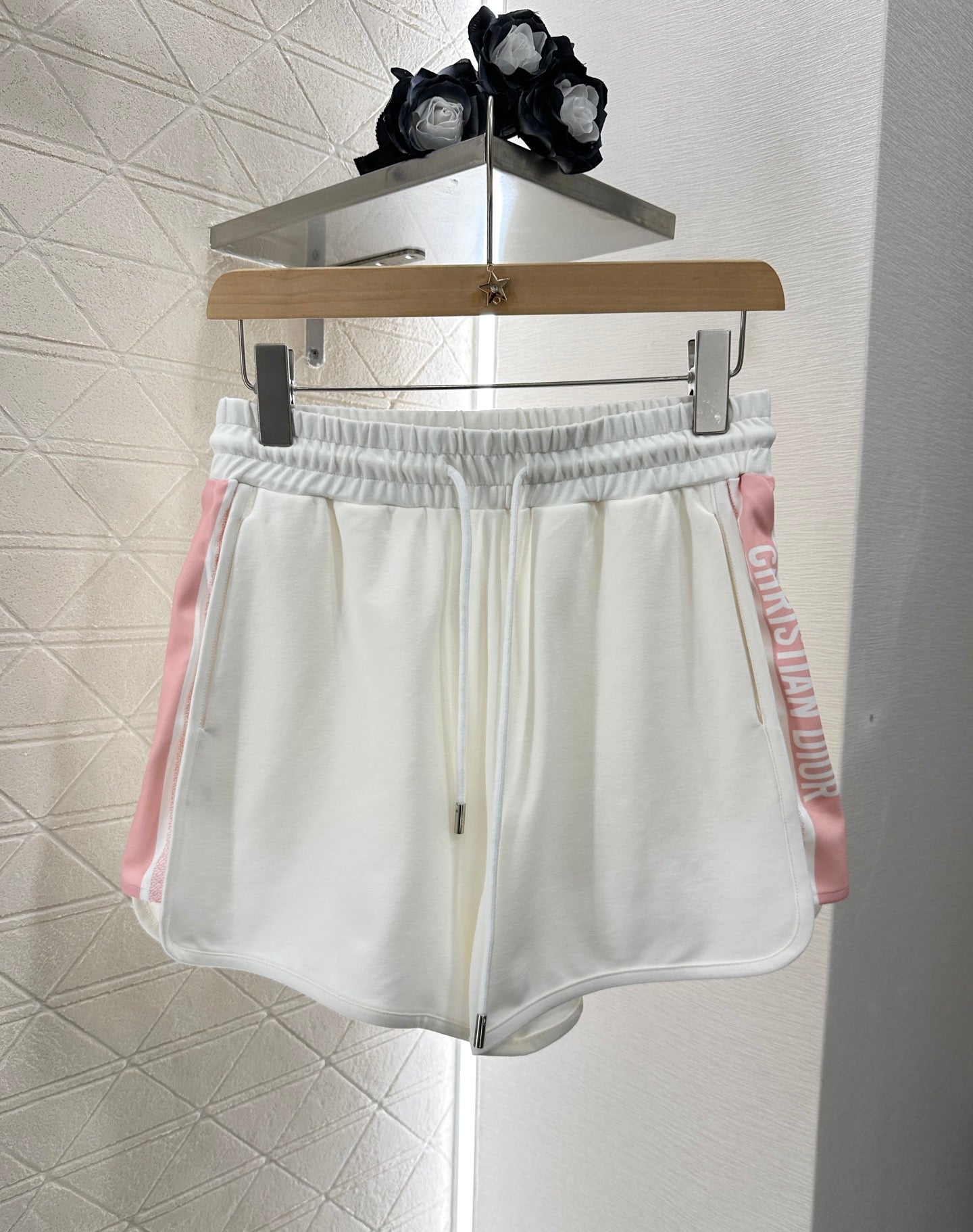 D*♥New arrival Round neck ribbon top and shorts set