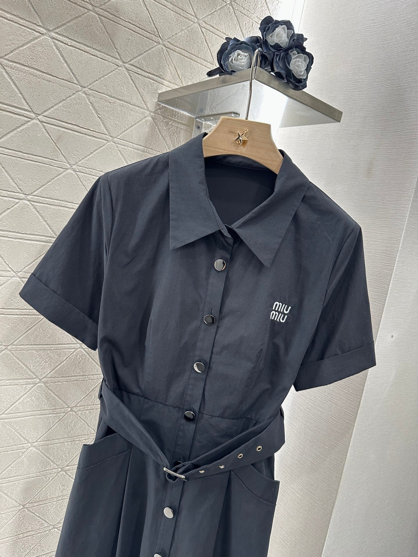 Mi*mi*♥2025 new products Belt shirt dress