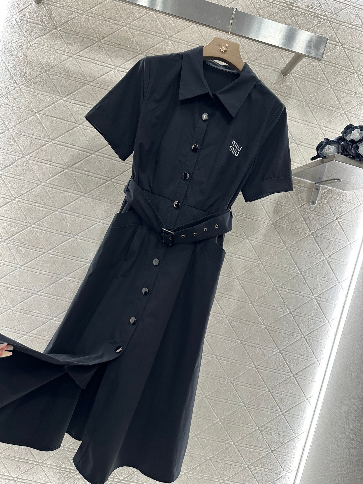 Mi*mi*♥2025 new products Belt shirt dress