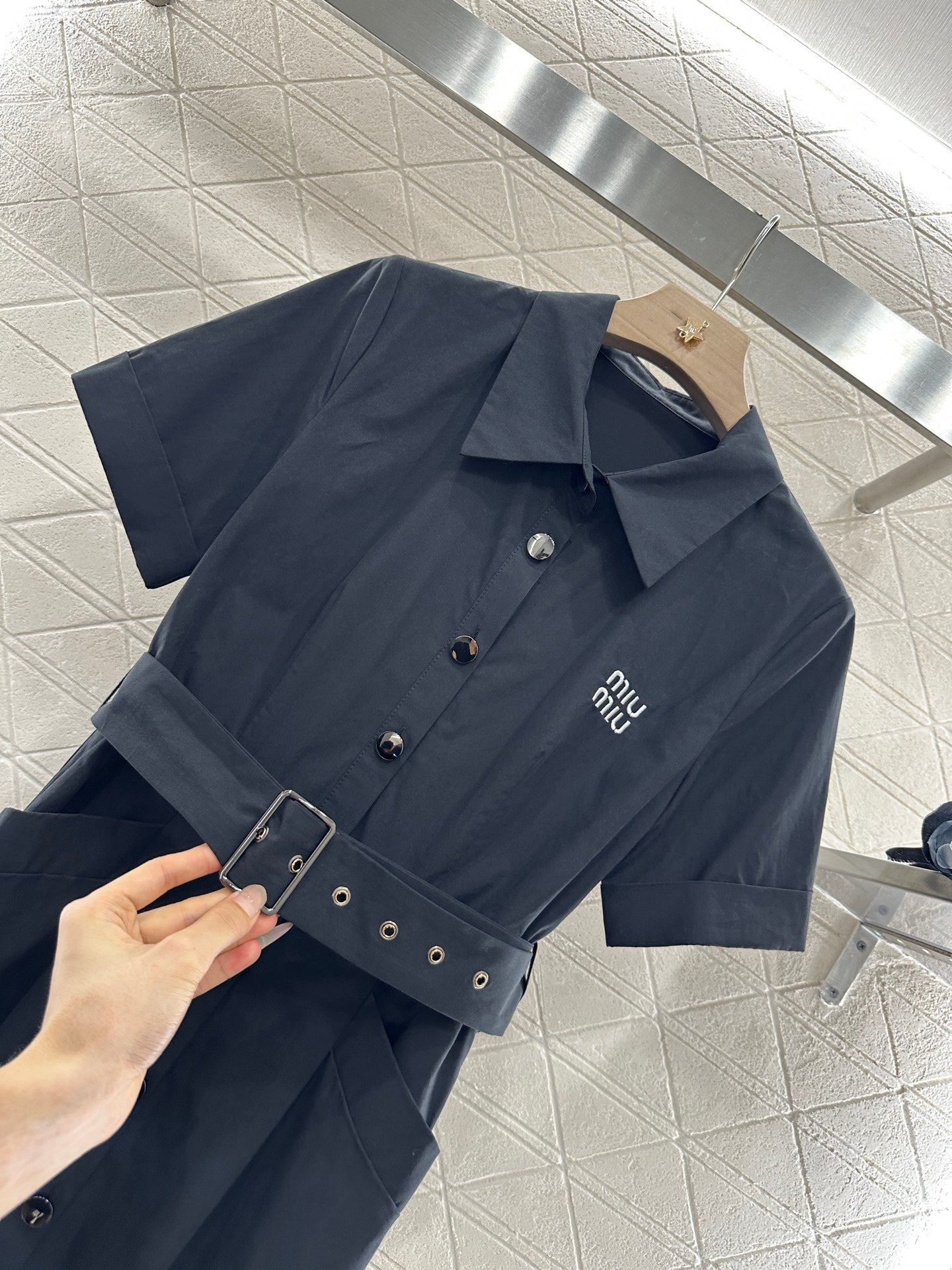 Mi*mi*♥2025 new products Belt shirt dress