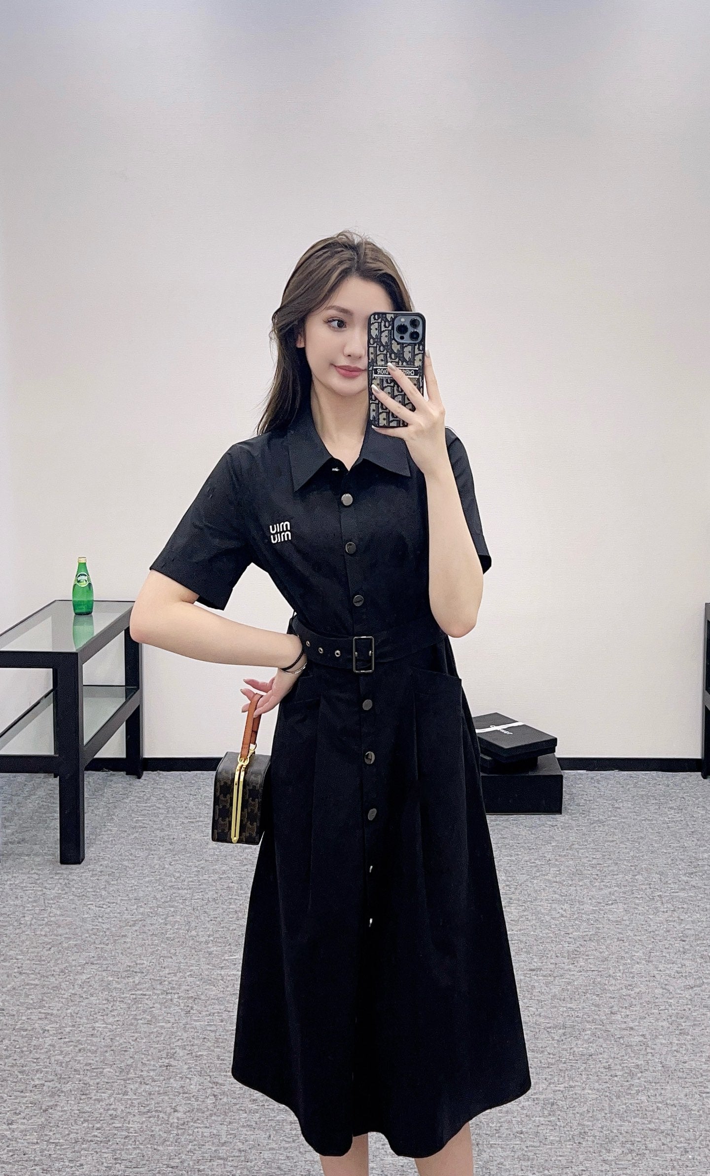 Mi*mi*♥2025 new products Belt shirt dress