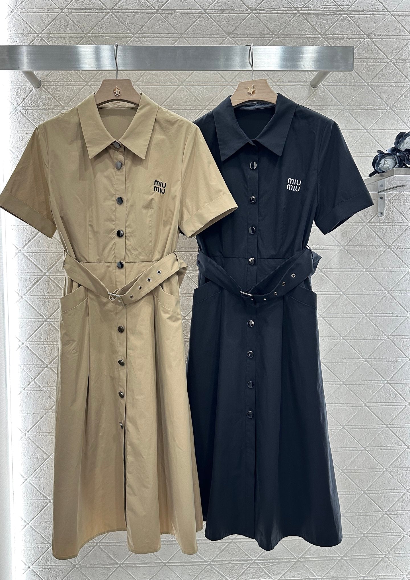 Mi*mi*♥2025 new products Belt shirt dress