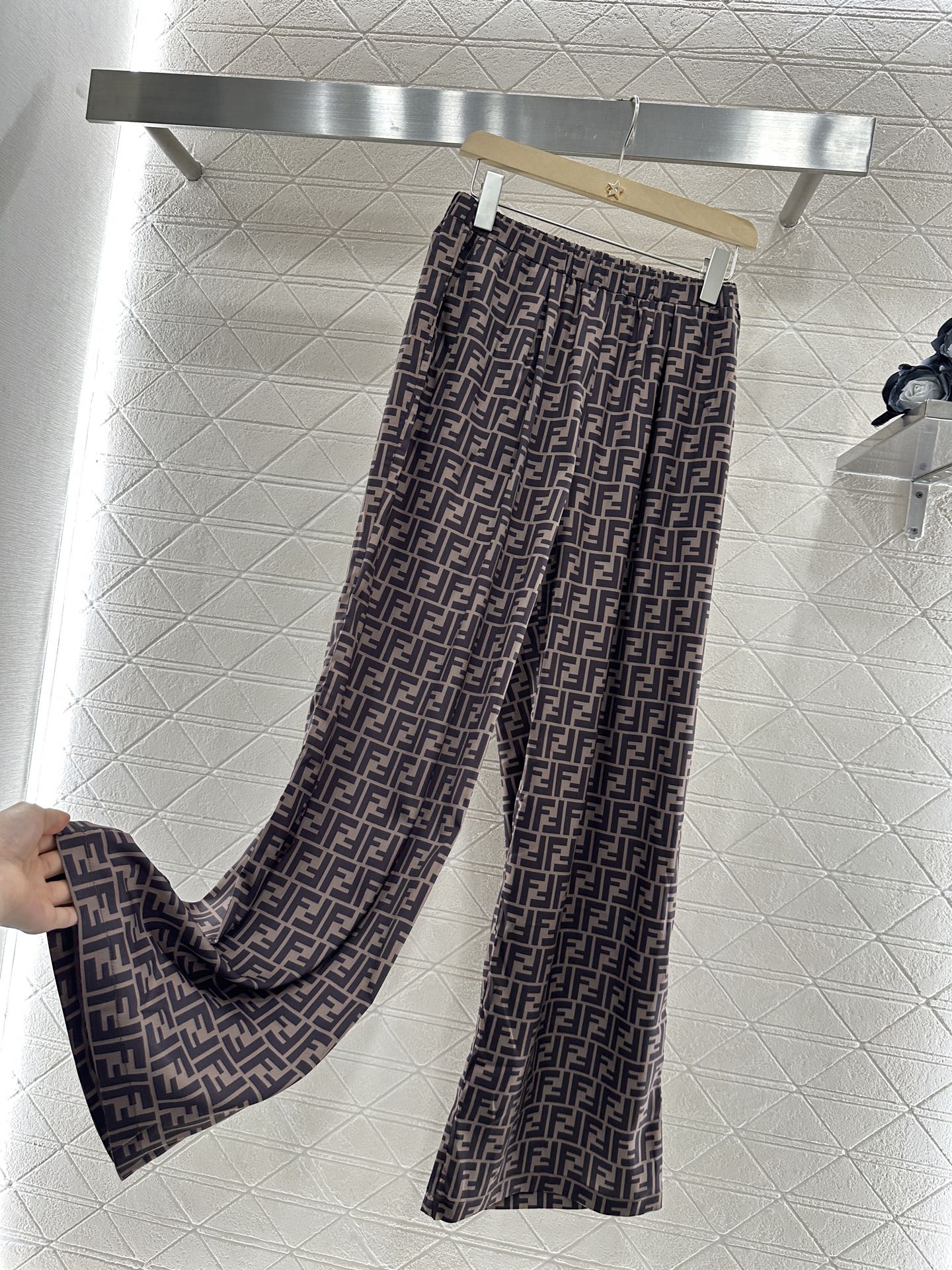 F*♥New arrival Printed suspender trousers set