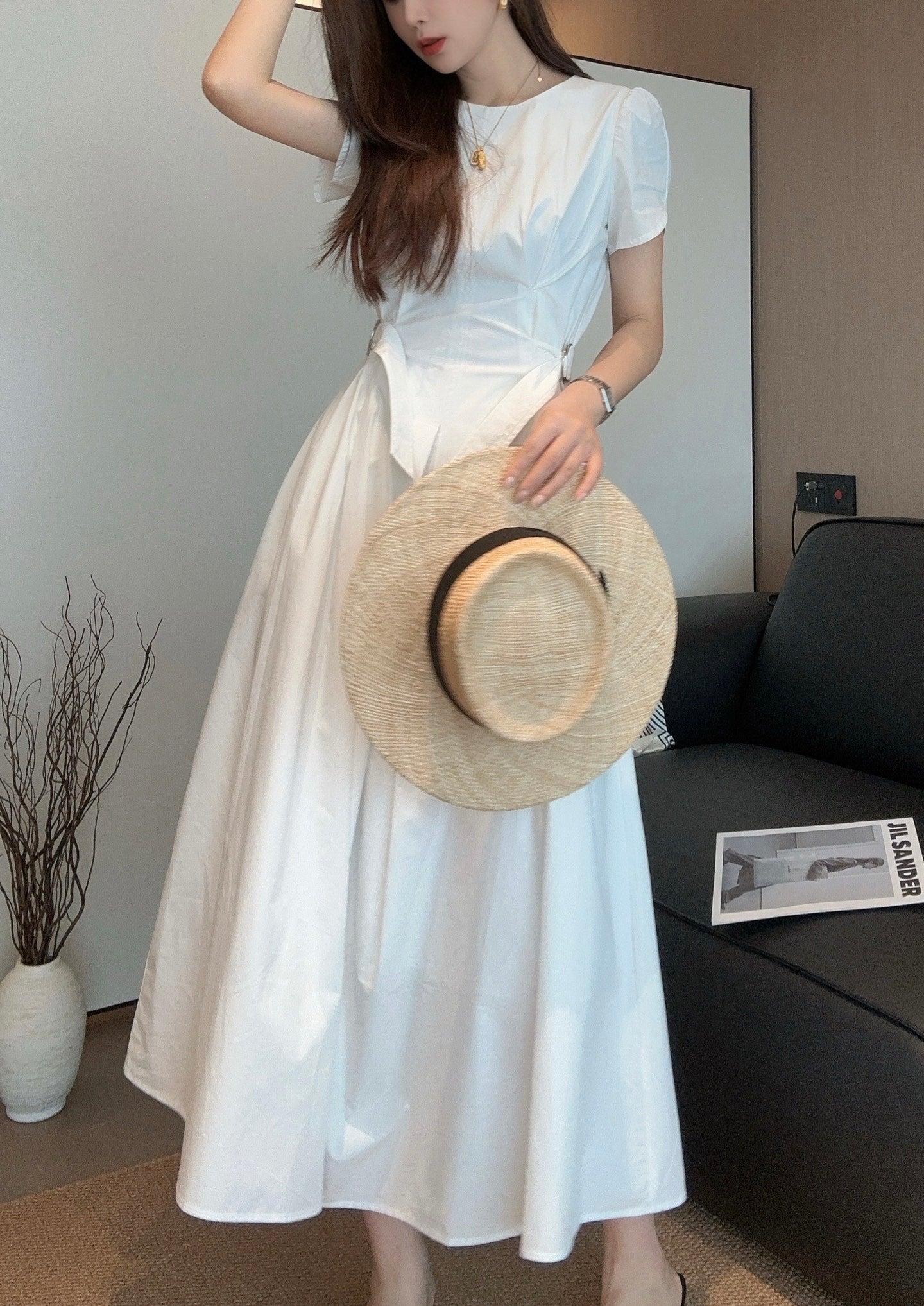 D*♥2025 new style waist-length puff sleeve dress
