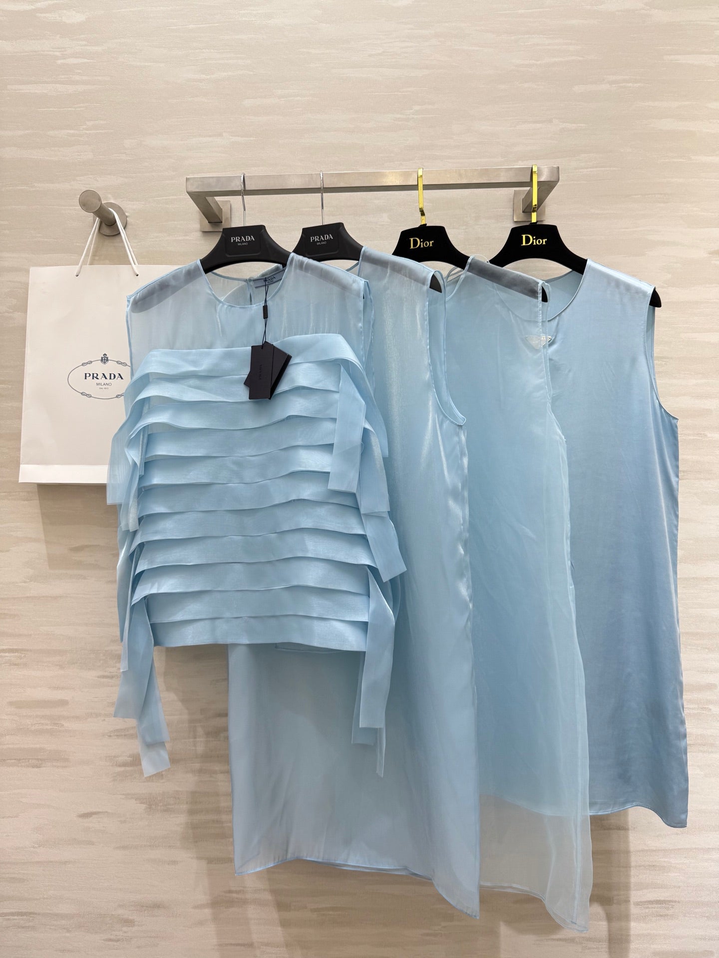 P♥2025 new four-piece layered organza dress