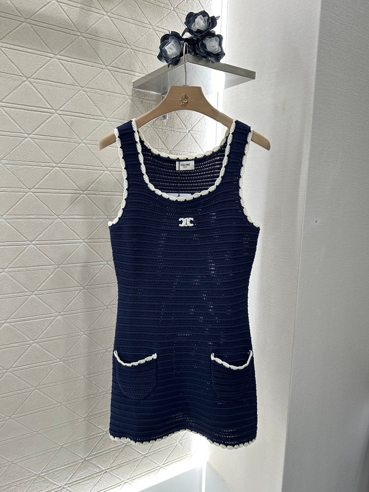 C*♥2025 new products Lace knitted vest dress
