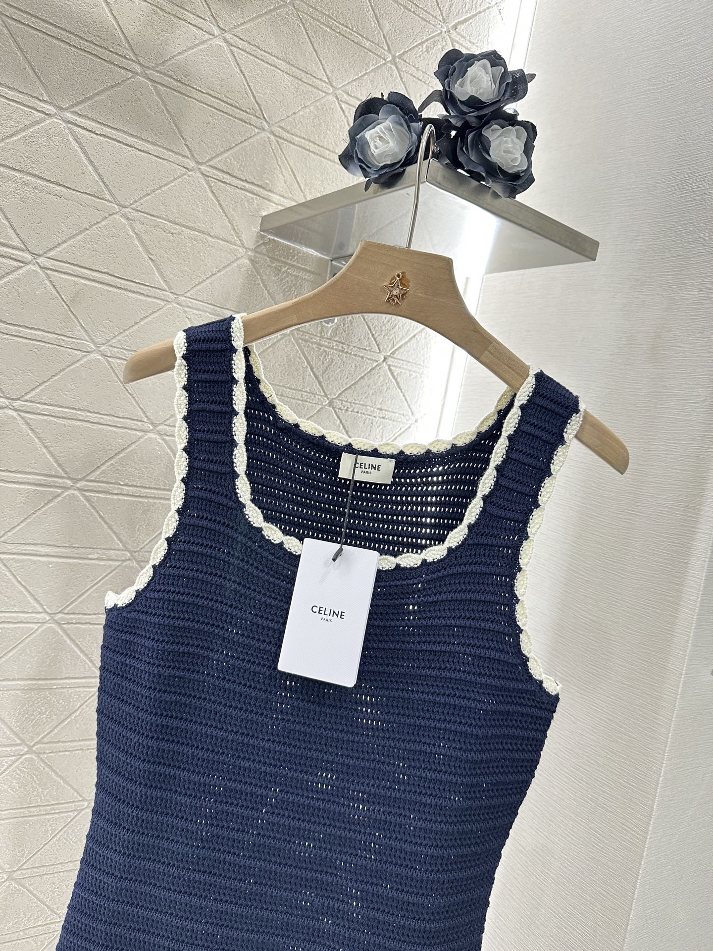 C*♥2025 new products Lace knitted vest dress