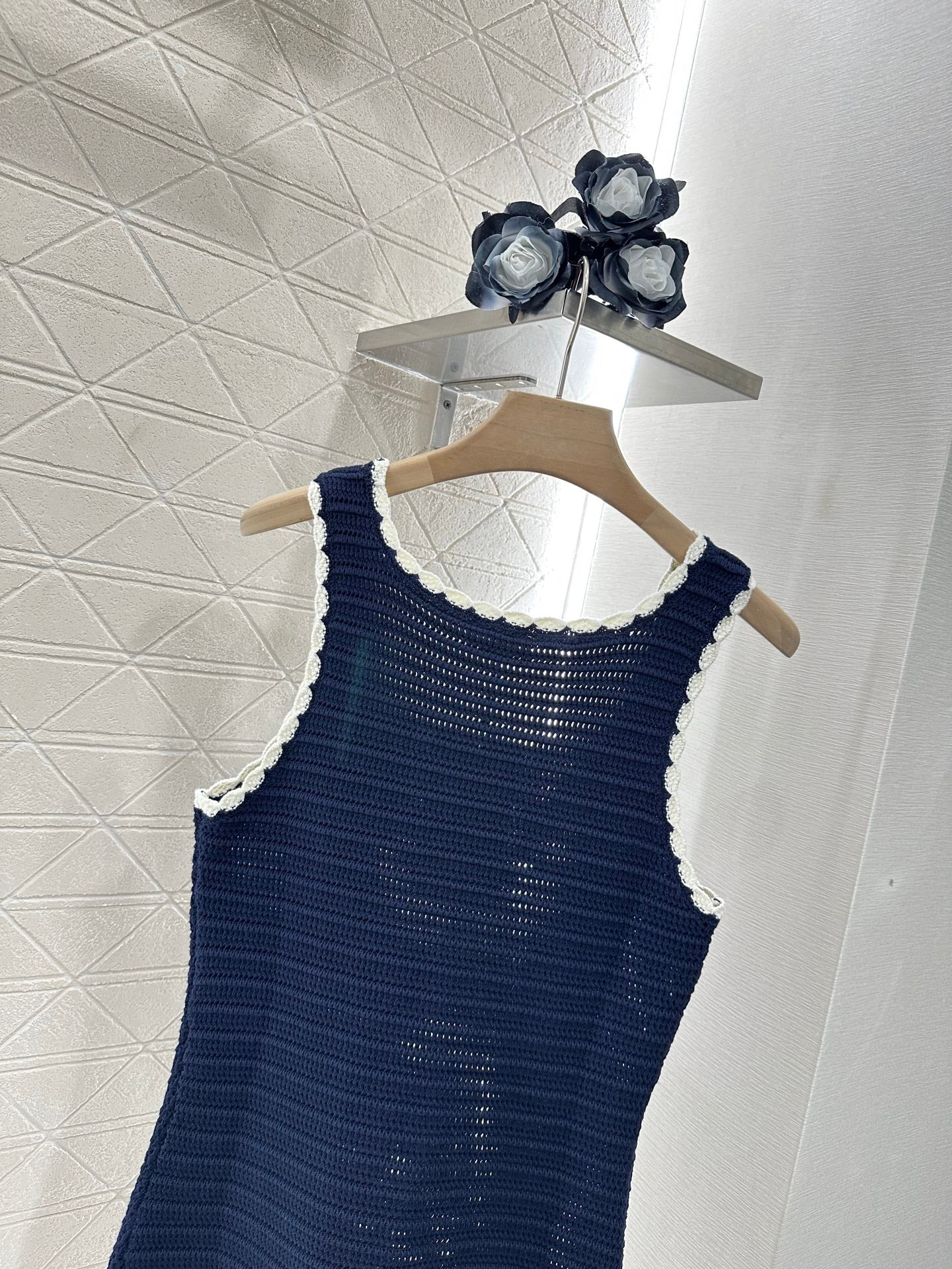 C*♥2025 new products Lace knitted vest dress