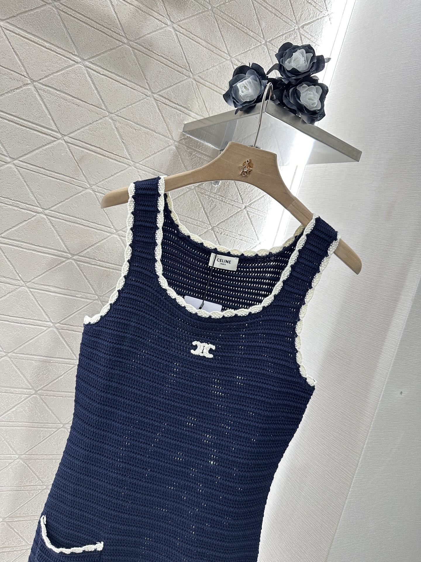 C*♥2025 new products Lace knitted vest dress
