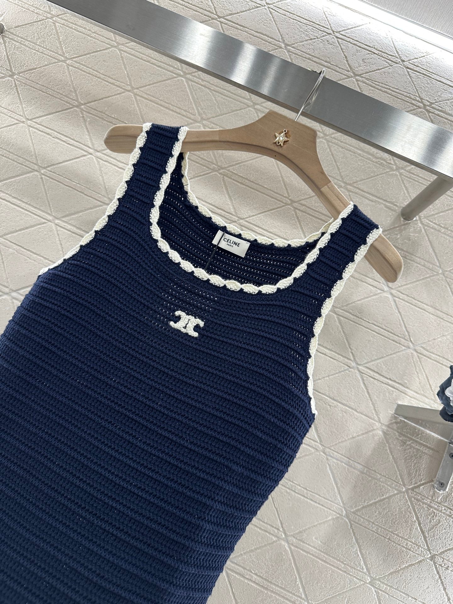 C*♥2025 new products Lace knitted vest dress