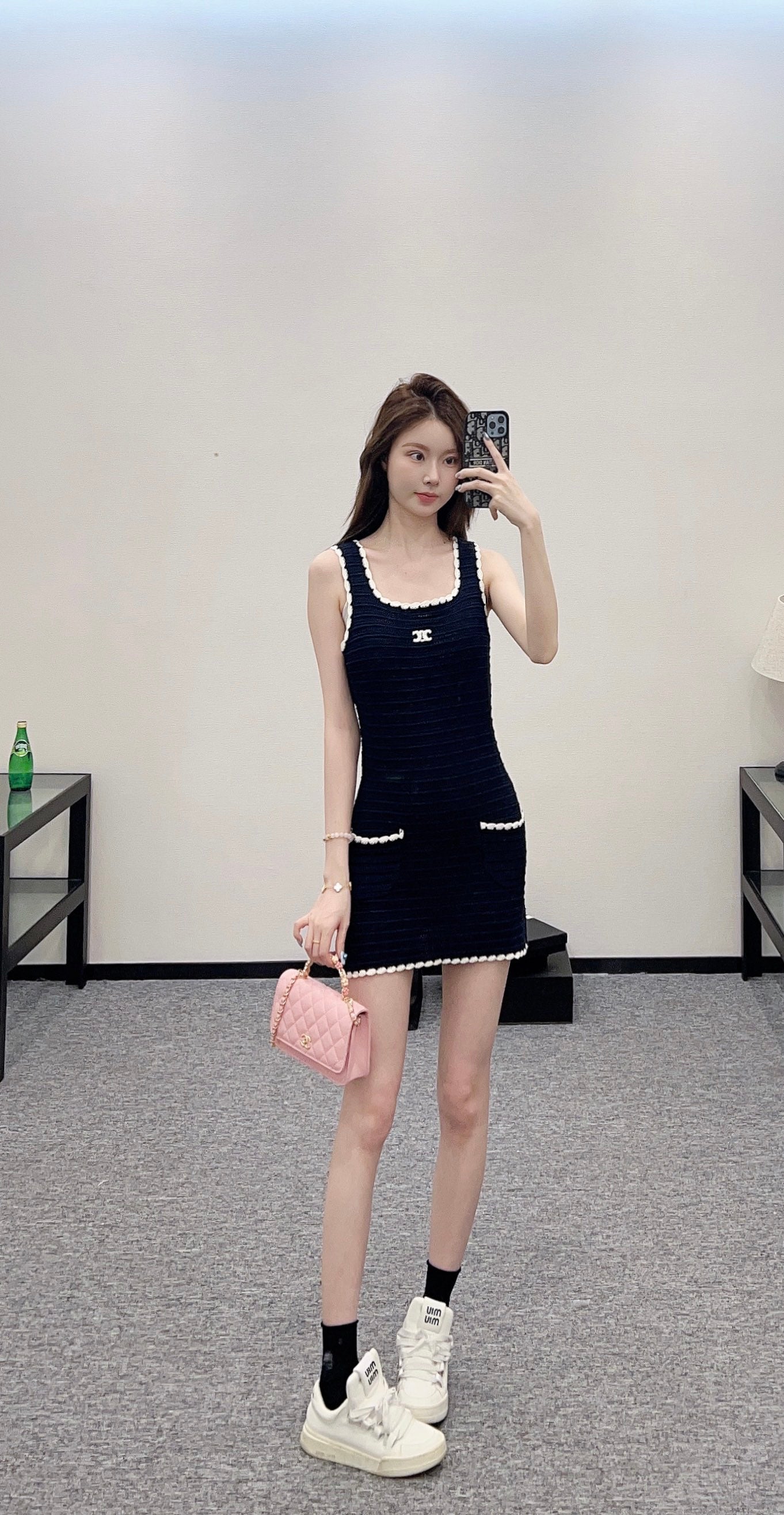 C*♥2025 new products Lace knitted vest dress