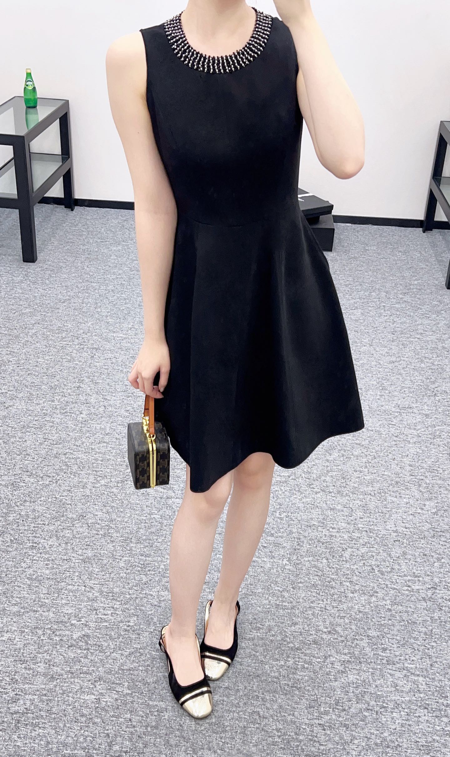 D*♥2025 new products Beaded sleeveless dress