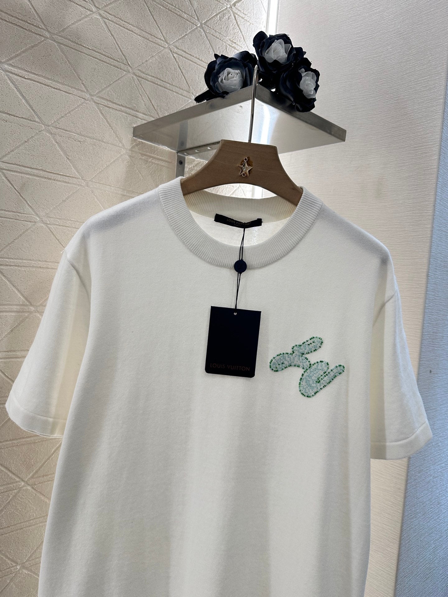 L*♥2025 new product Round neck beaded short sleeves
