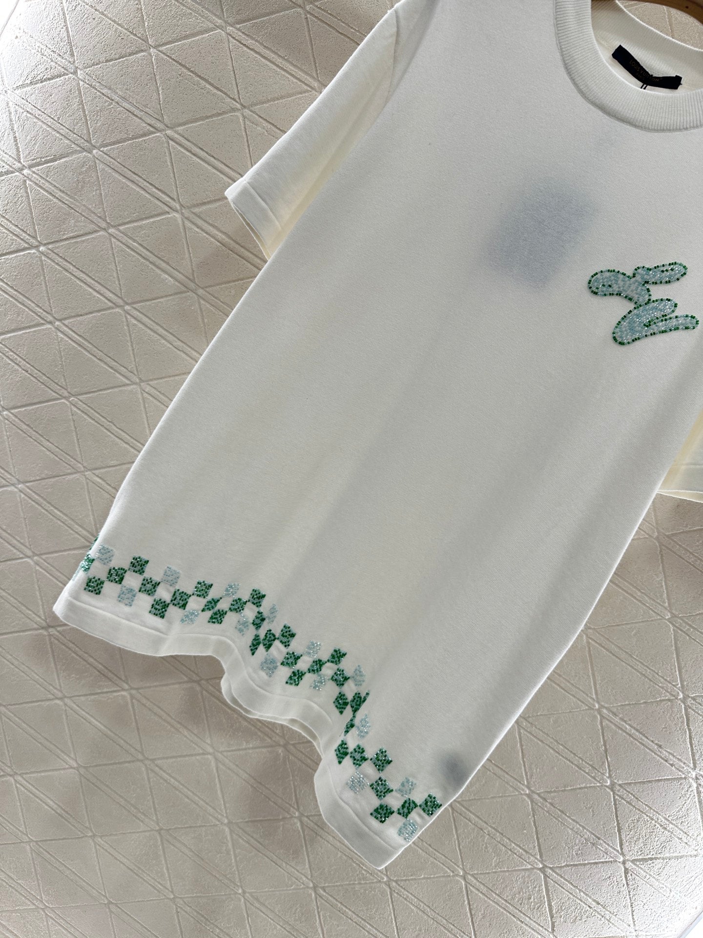 L*♥2025 new product Round neck beaded short sleeves