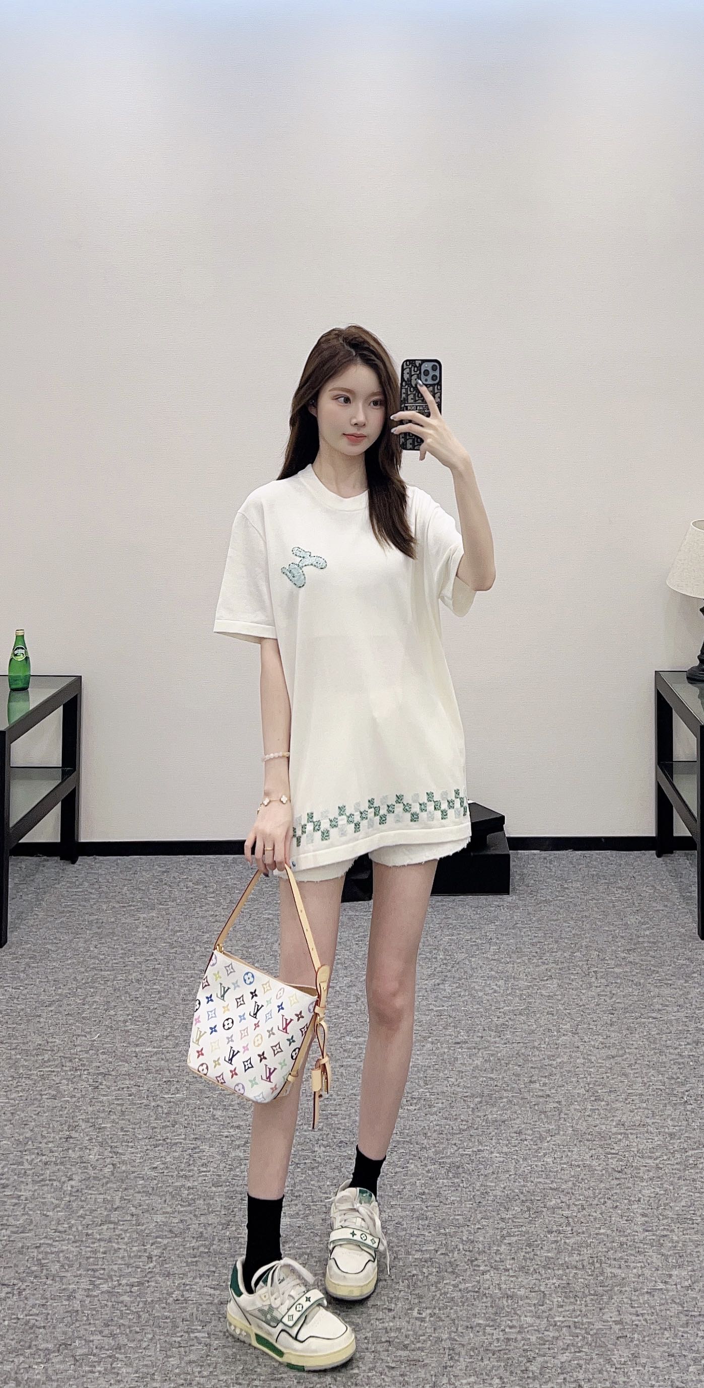 L*♥2025 new product Round neck beaded short sleeves