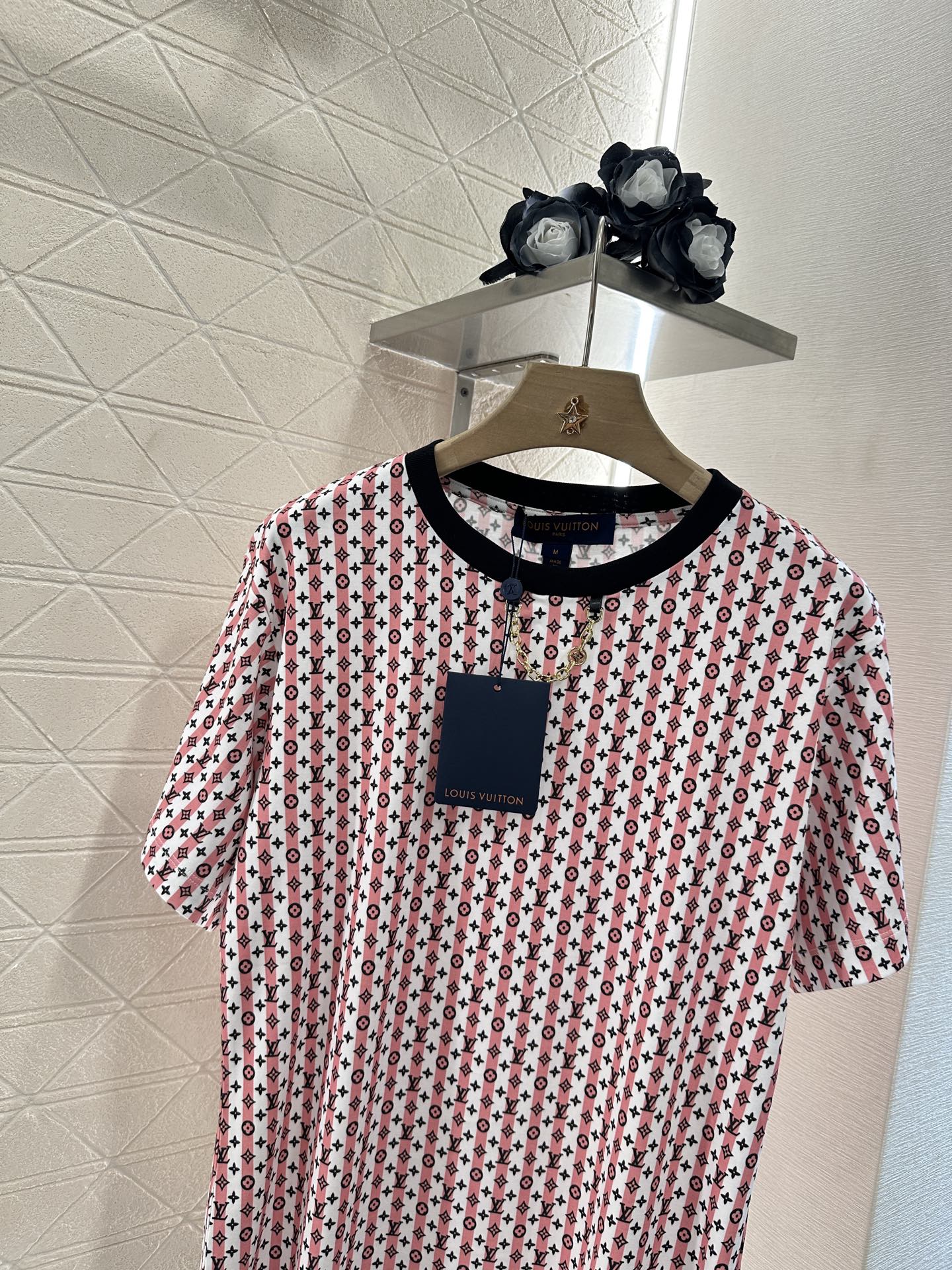 L*♥2025 new product Printed chain short sleeves