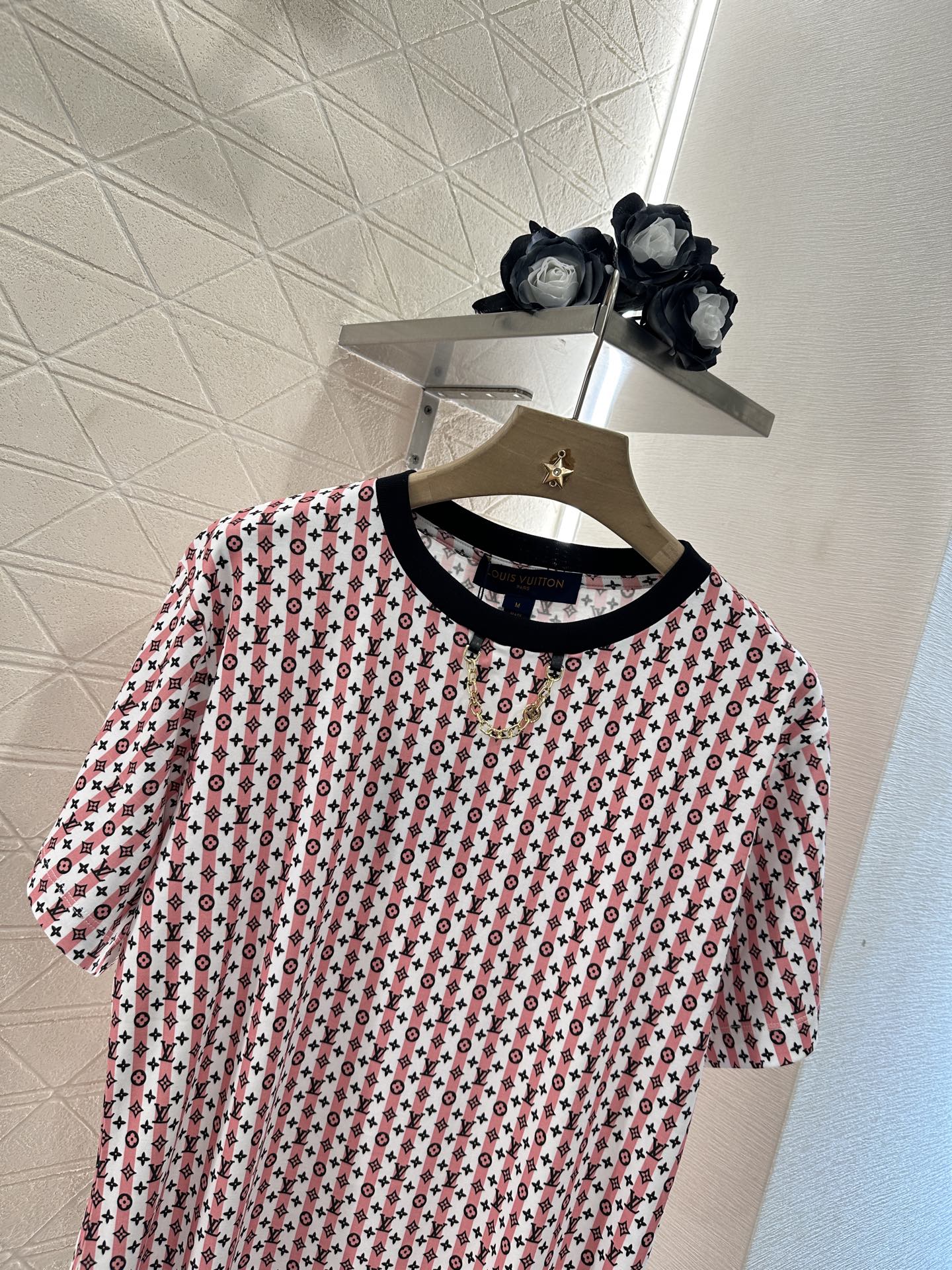 L*♥2025 new product Printed chain short sleeves