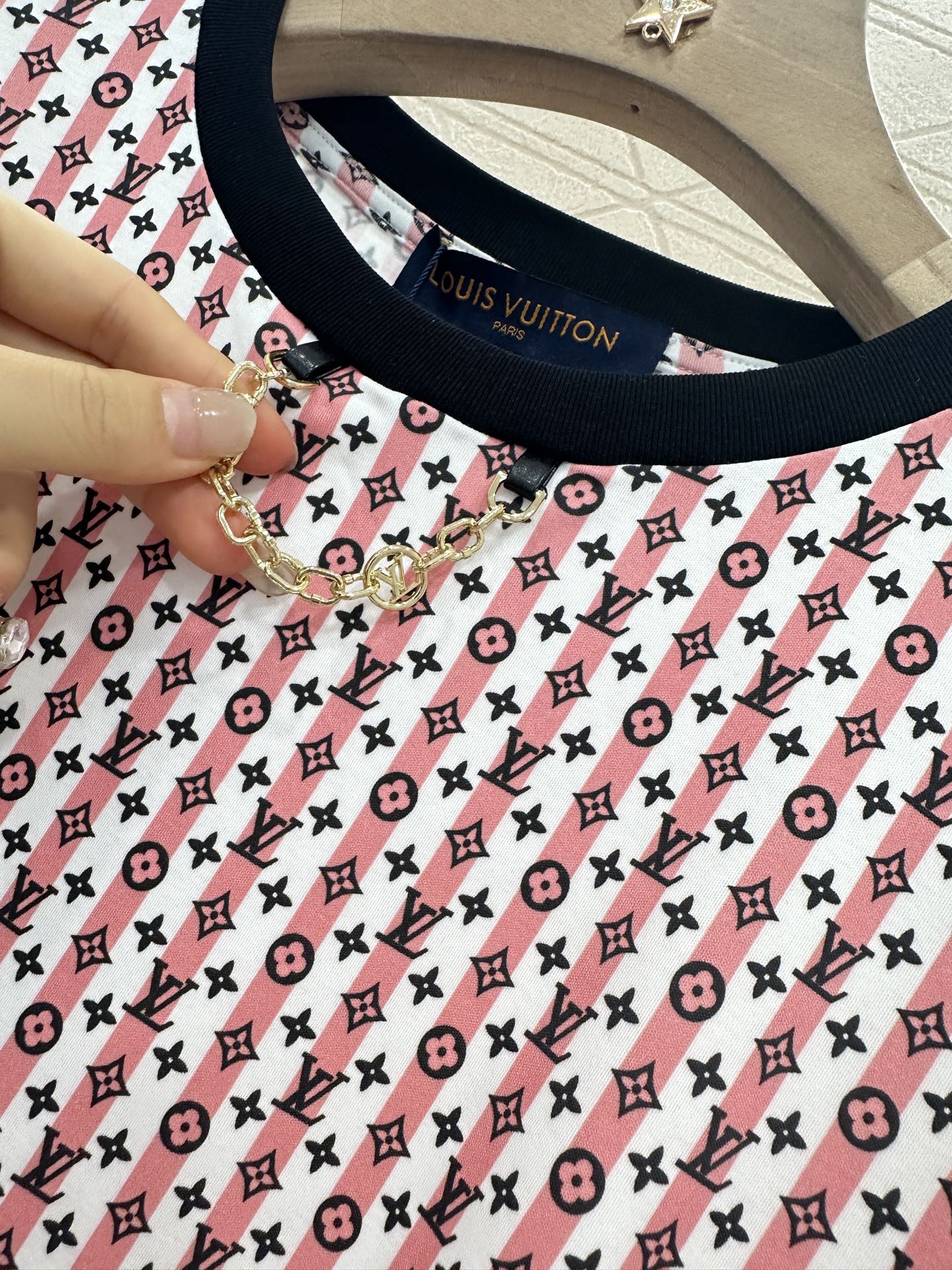 L*♥2025 new product Printed chain short sleeves