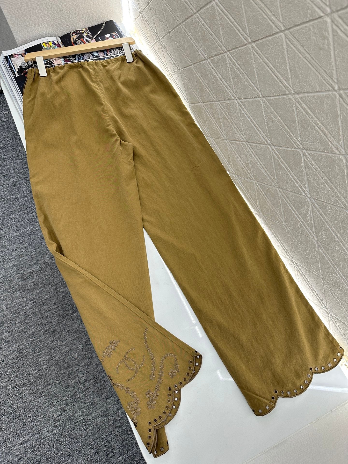 C*♥2025 new products Embroidered wide-leg trousers
