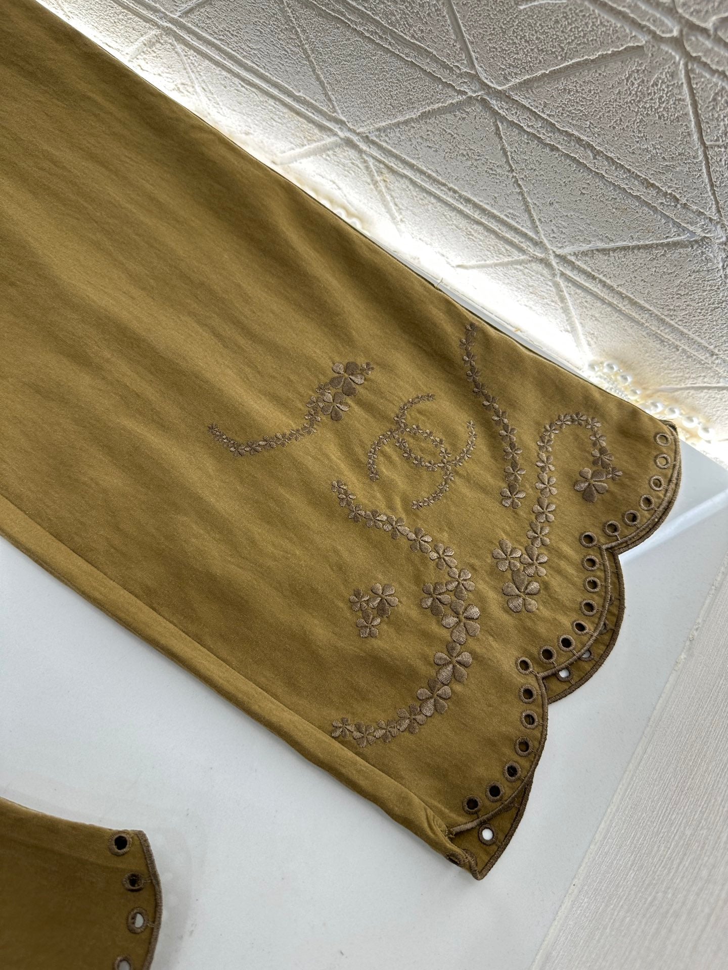 C*♥2025 new products Embroidered wide-leg trousers