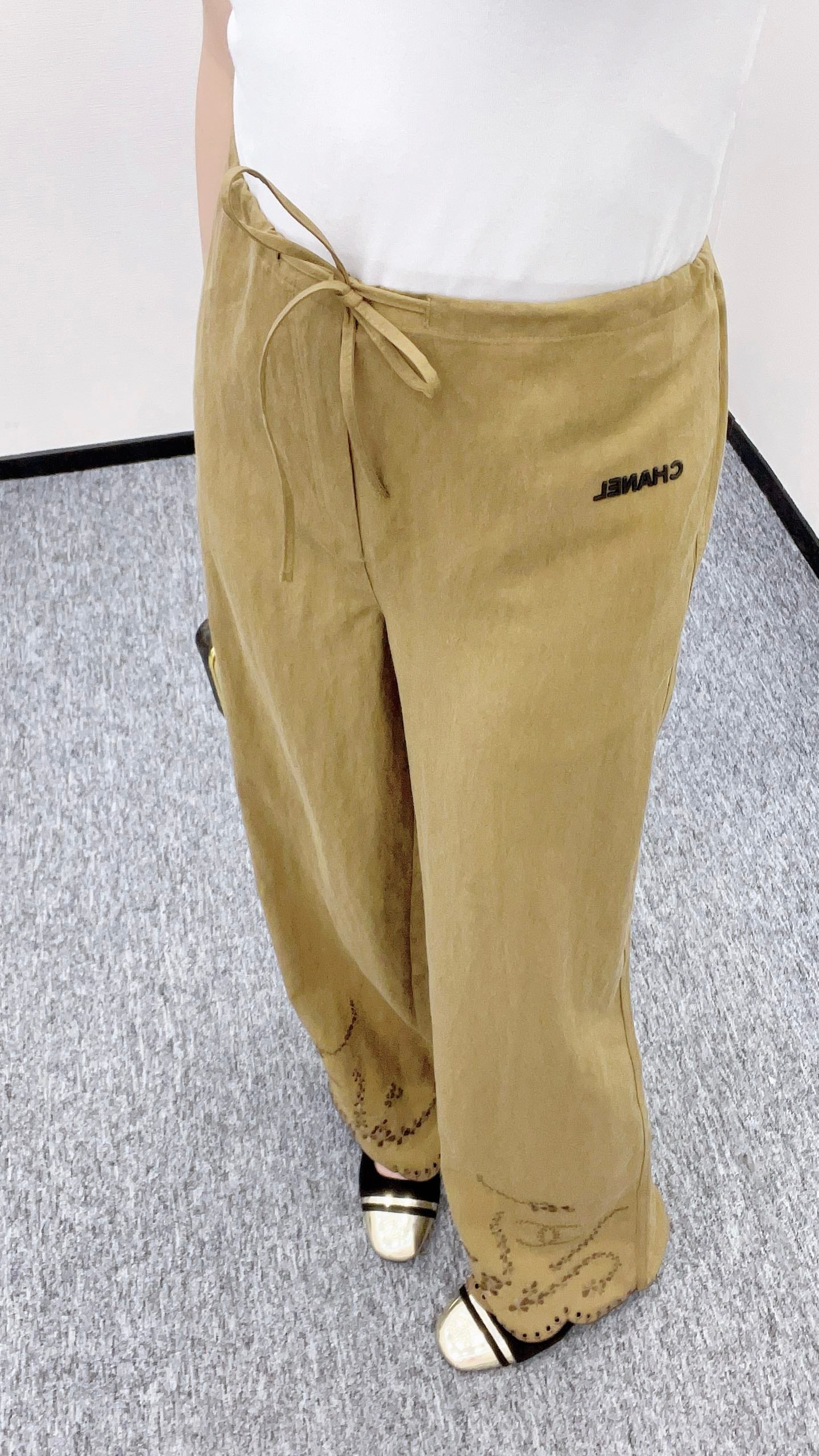 C*♥2025 new products Embroidered wide-leg trousers